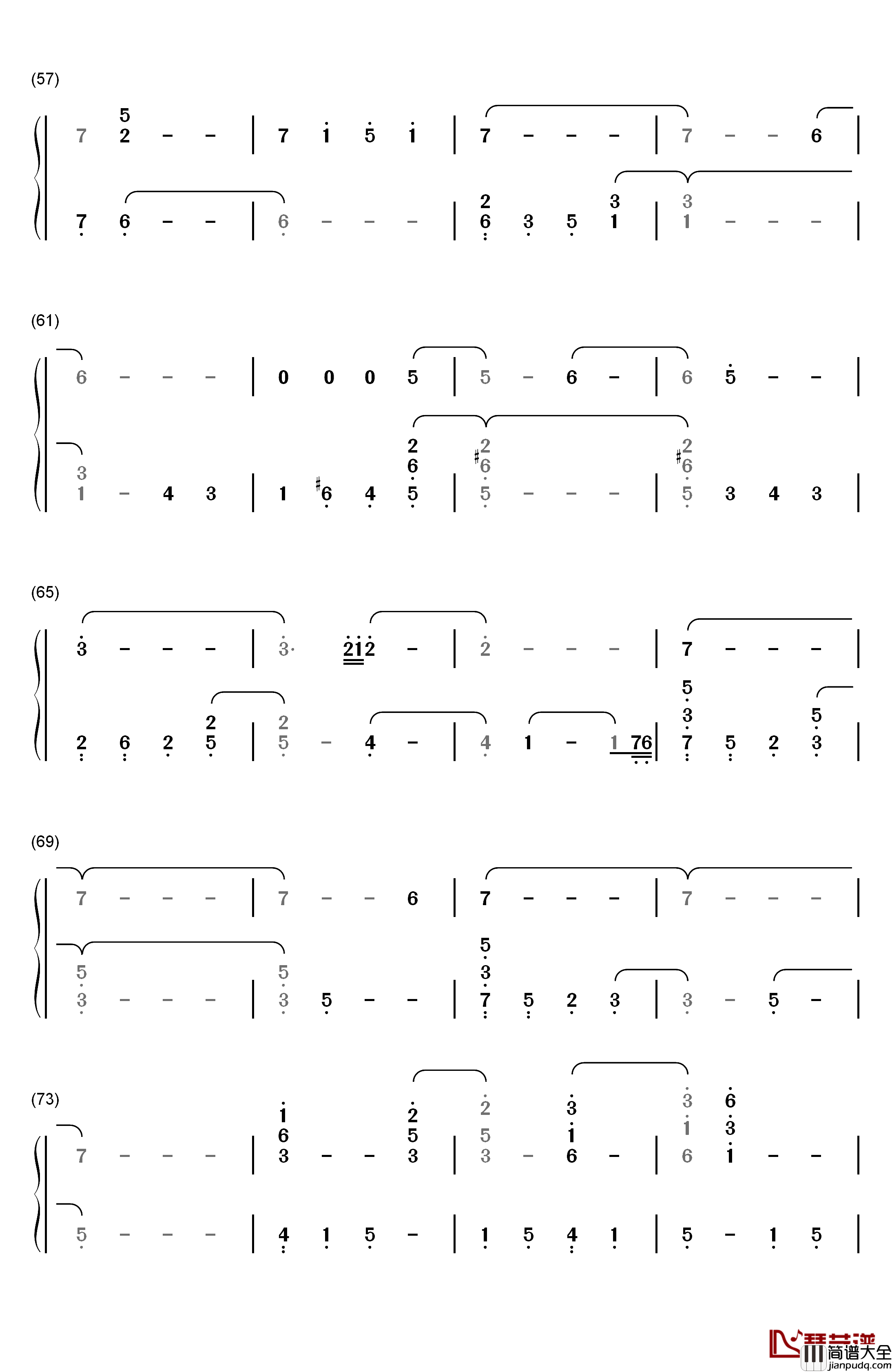 Reminiscence钢琴简谱_数字双手_岩崎琢