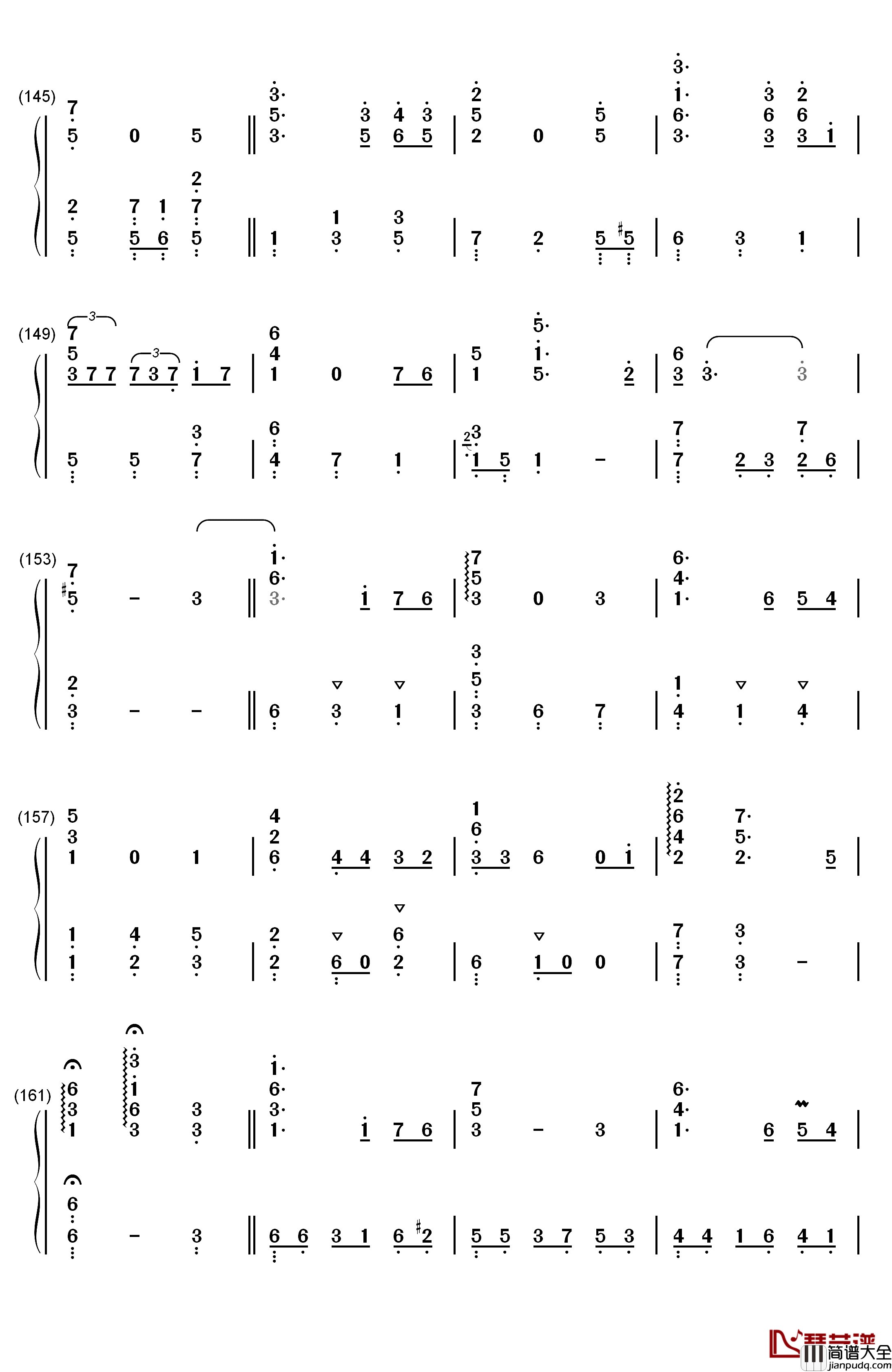 别了夏天钢琴简谱_数字双手_手嶌葵_宫崎骏