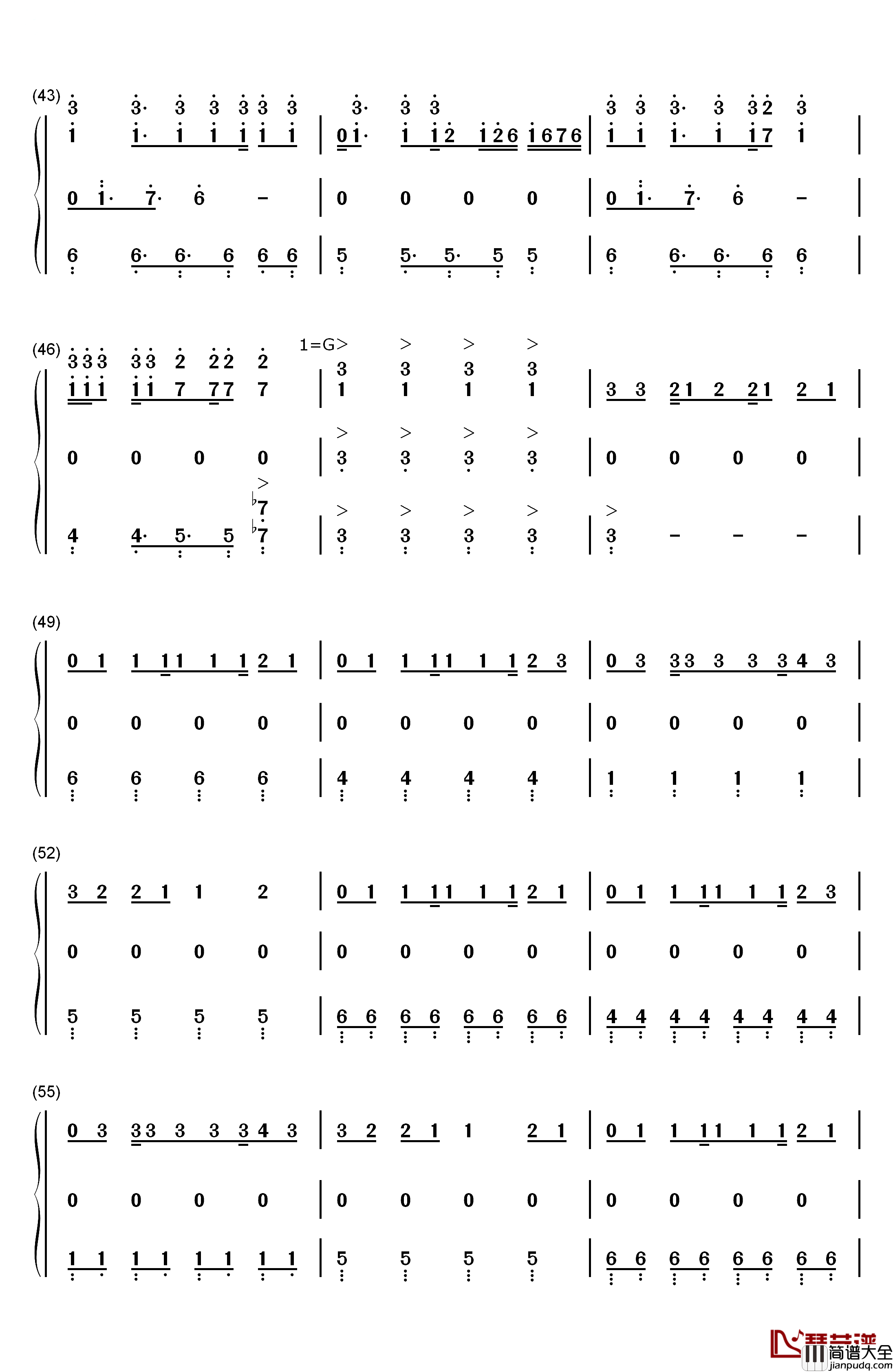 生命之风钢琴简谱_数字双手_SNH48