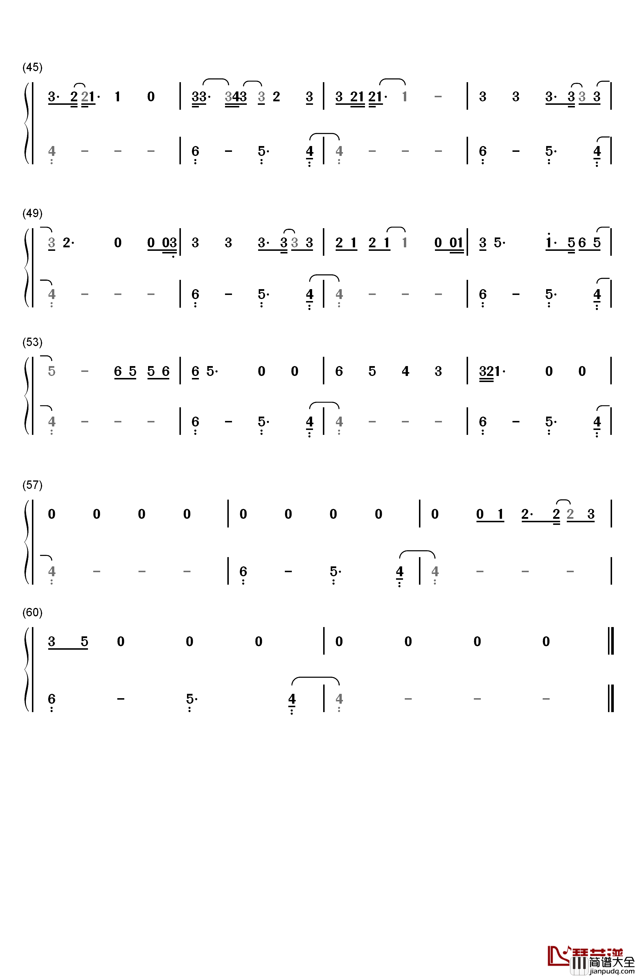 Take_Care钢琴简谱_数字双手_Drake