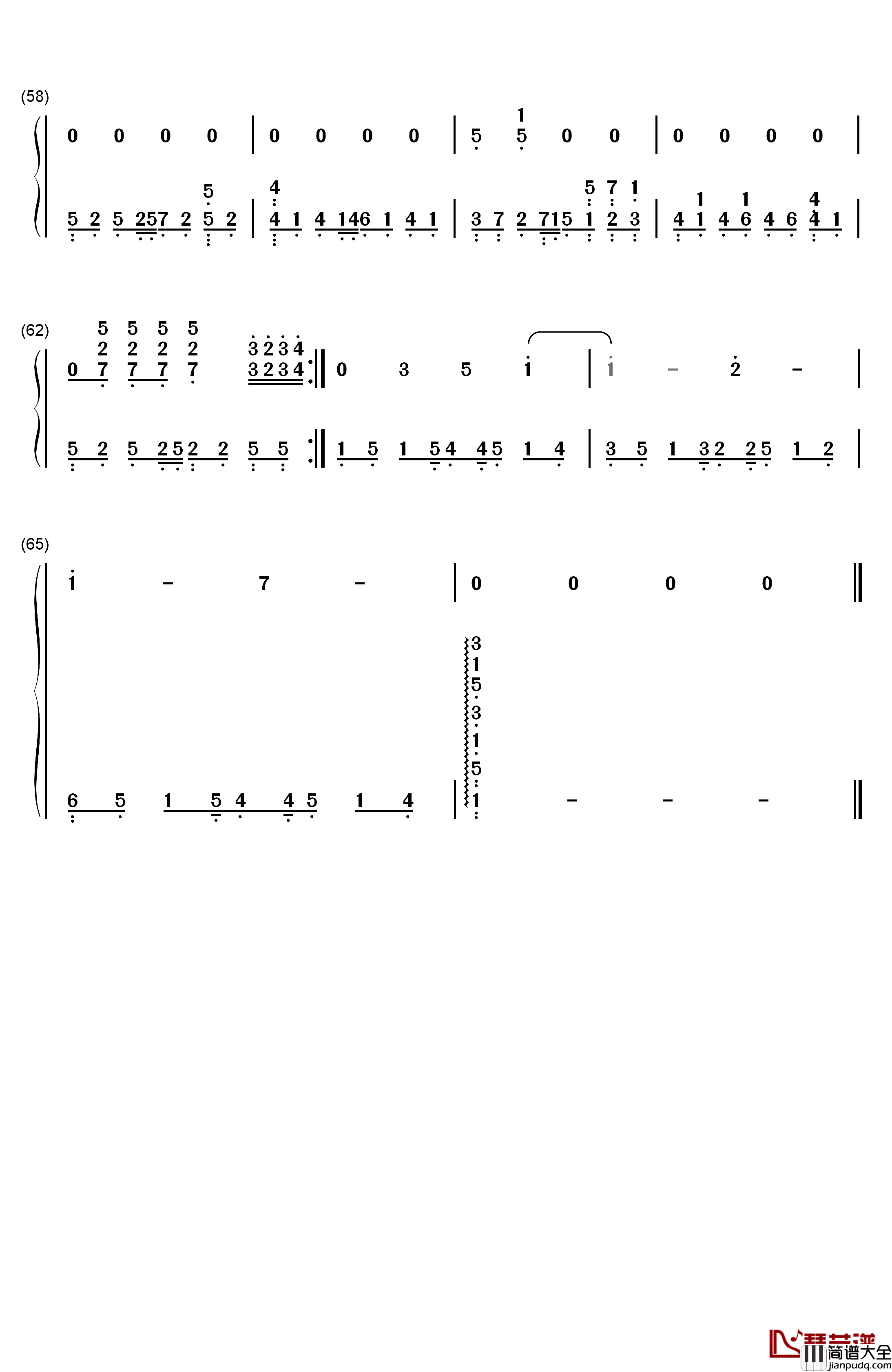 花香钢琴简谱_数字双手_许绍洋