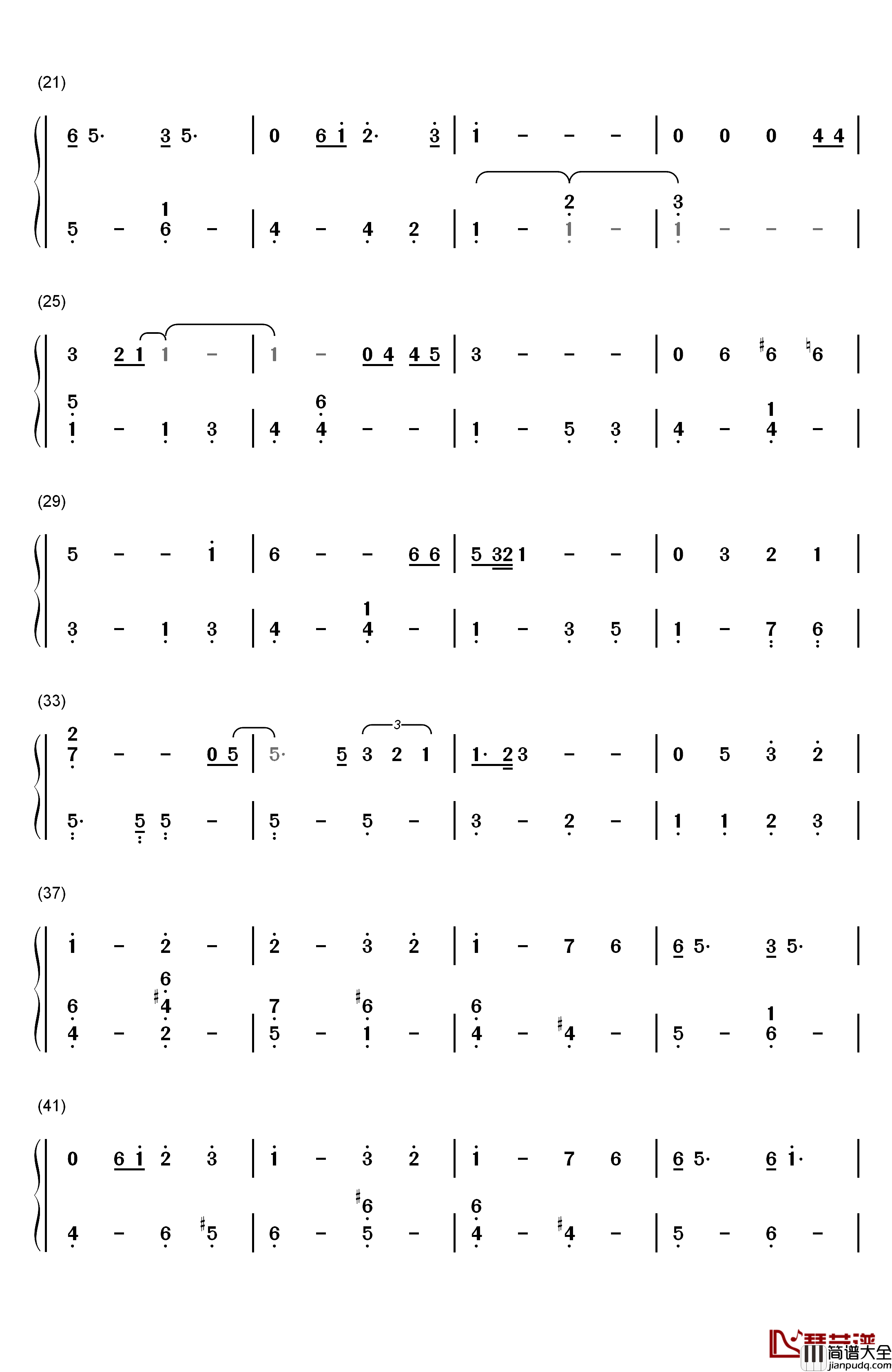 Bridge_Over_Troubled_Water钢琴简谱_数字双手_Simon_&_Garfunkel