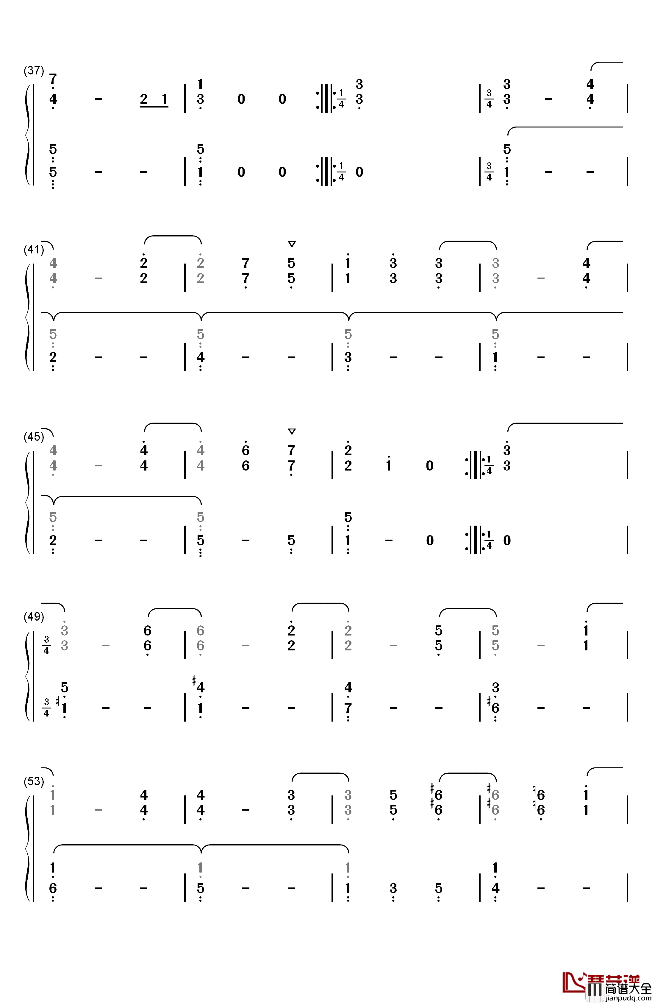 月光奏鸣曲第二乐章钢琴简谱_数字双手_贝多芬