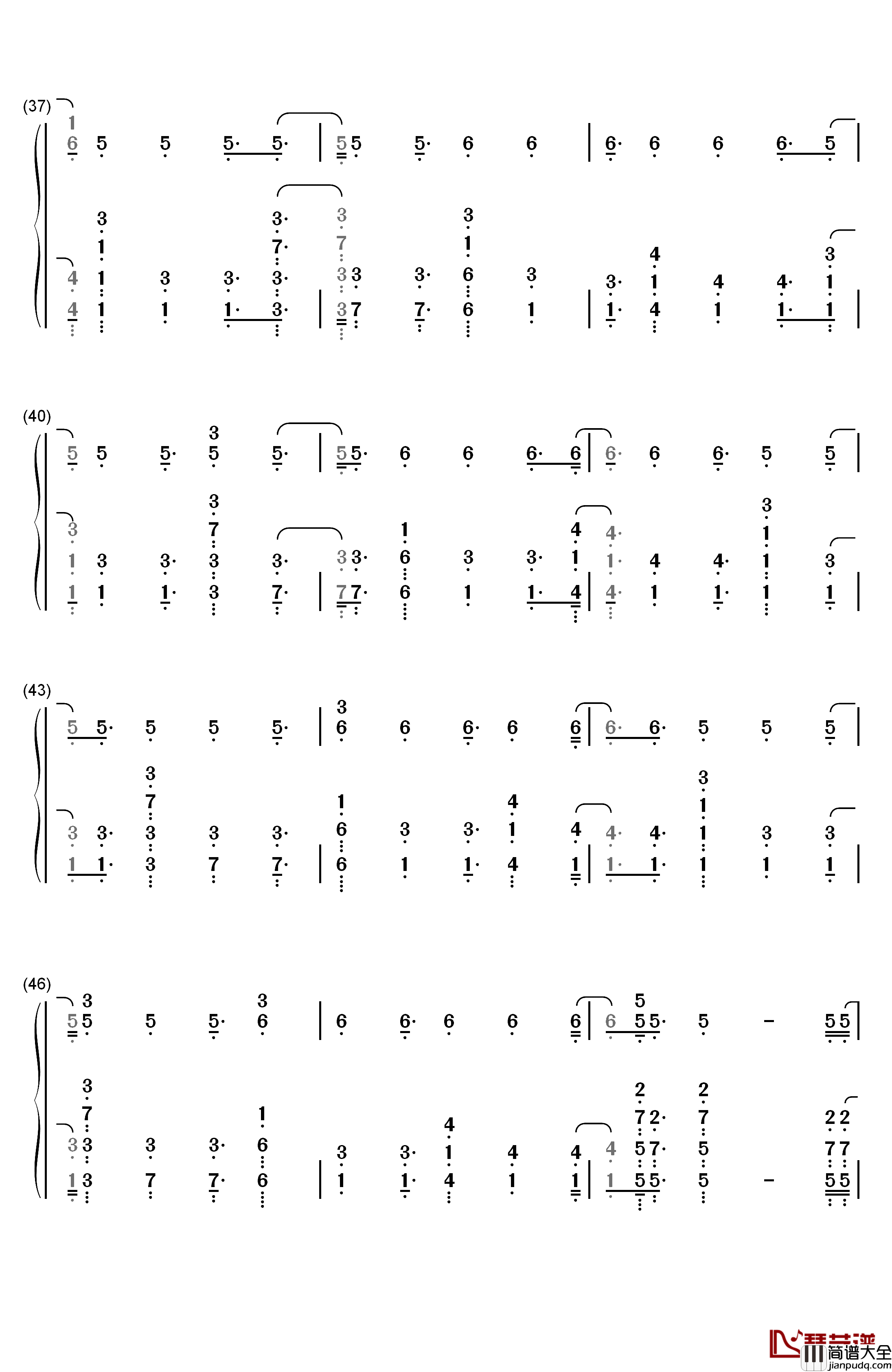 Naked钢琴简谱_数字双手_James_Arthur