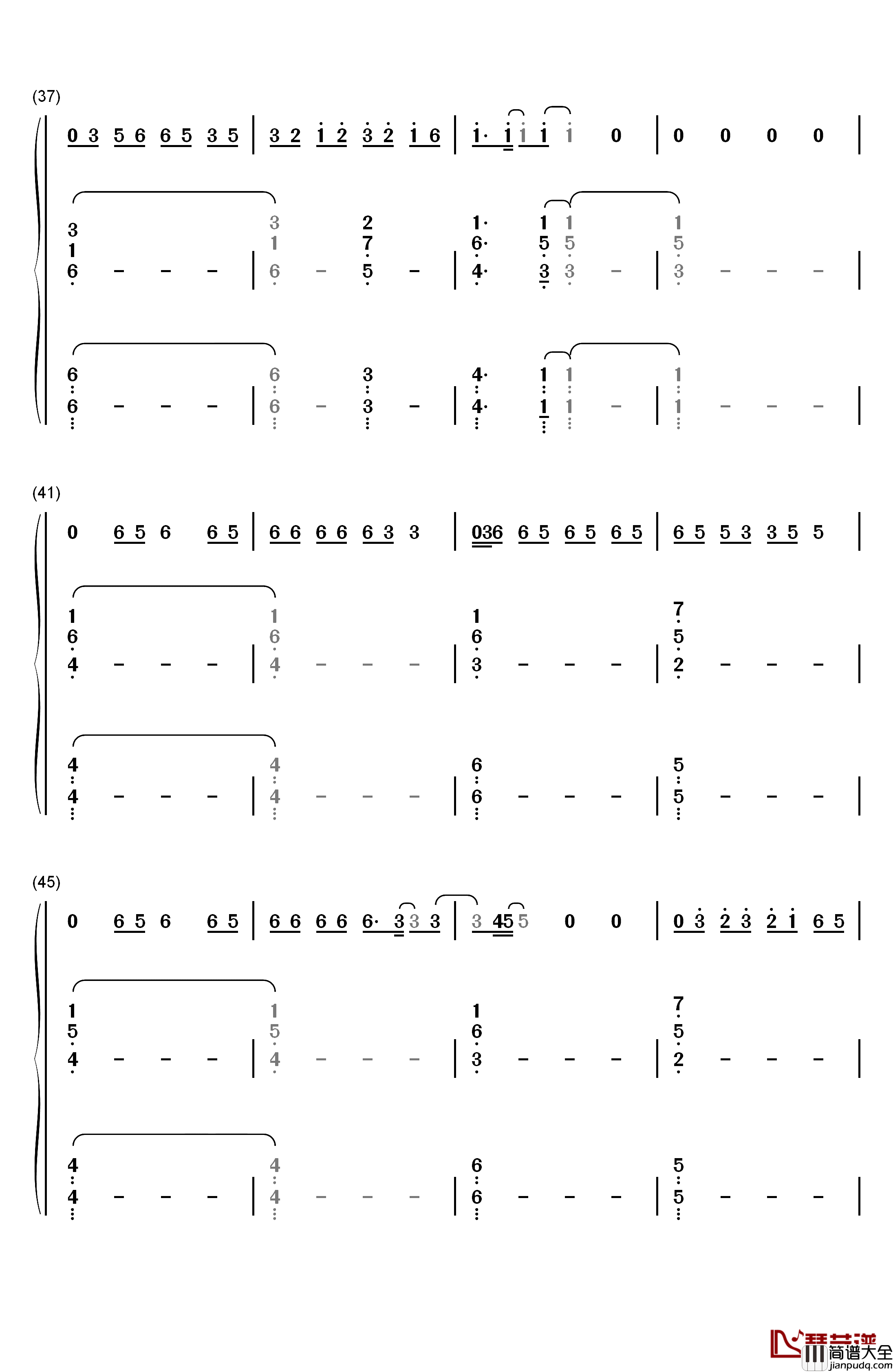 Bruises钢琴简谱_数字双手_Lewis_Capaldi