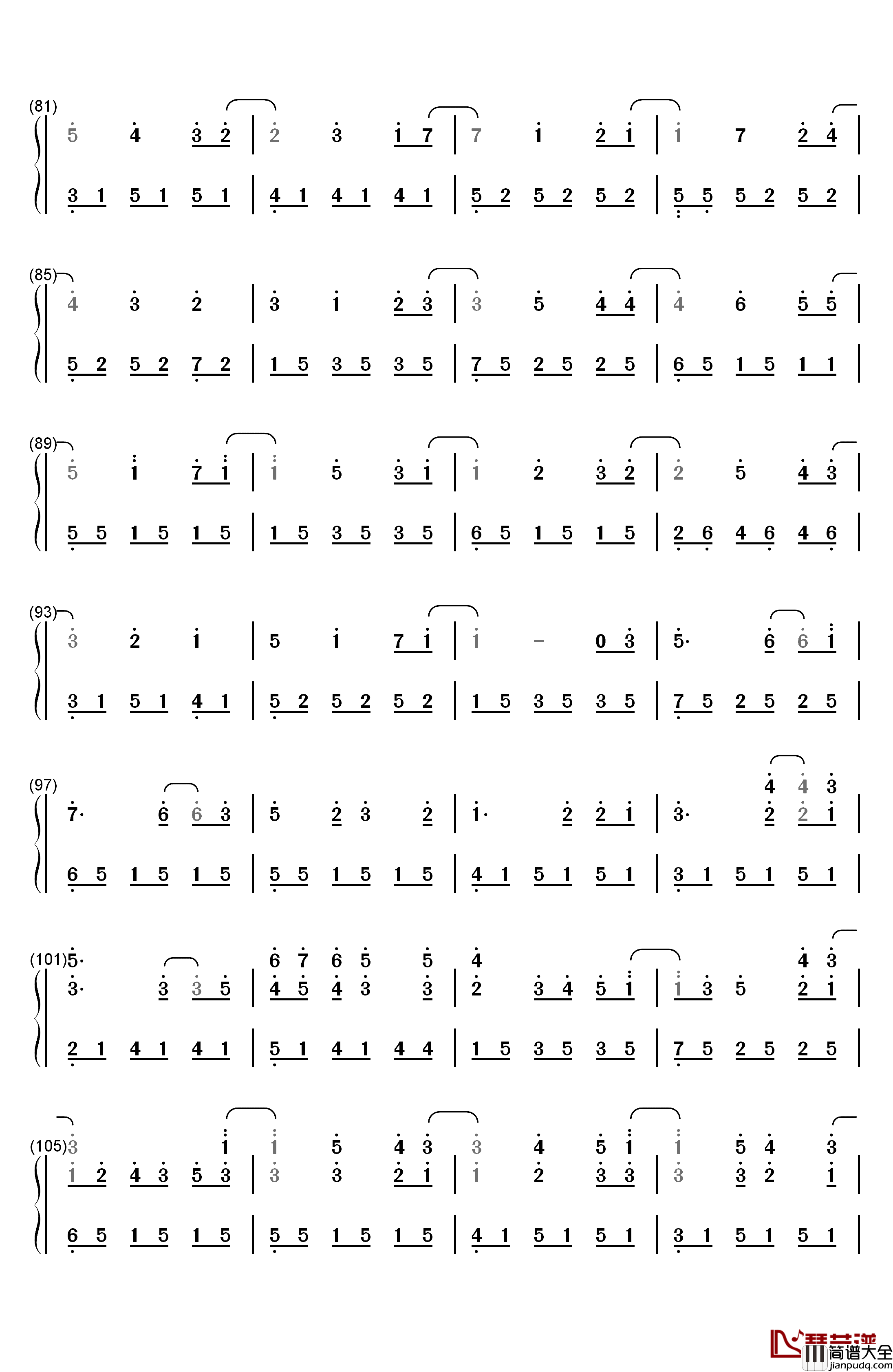 Joy钢琴简谱_数字双手_乔治·温斯顿