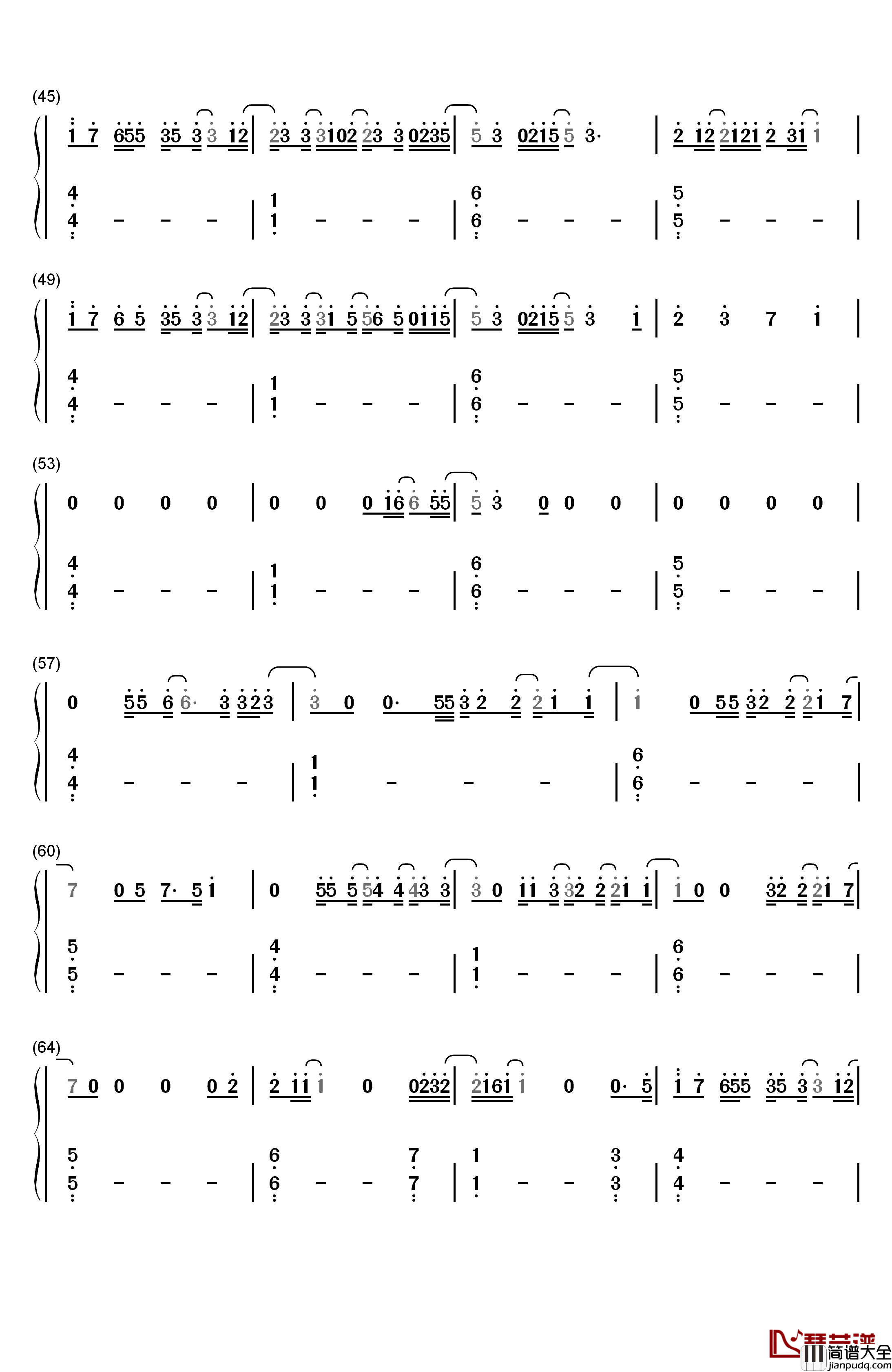 Kiss_Me_Slowly钢琴简谱_数字双手_Parachute