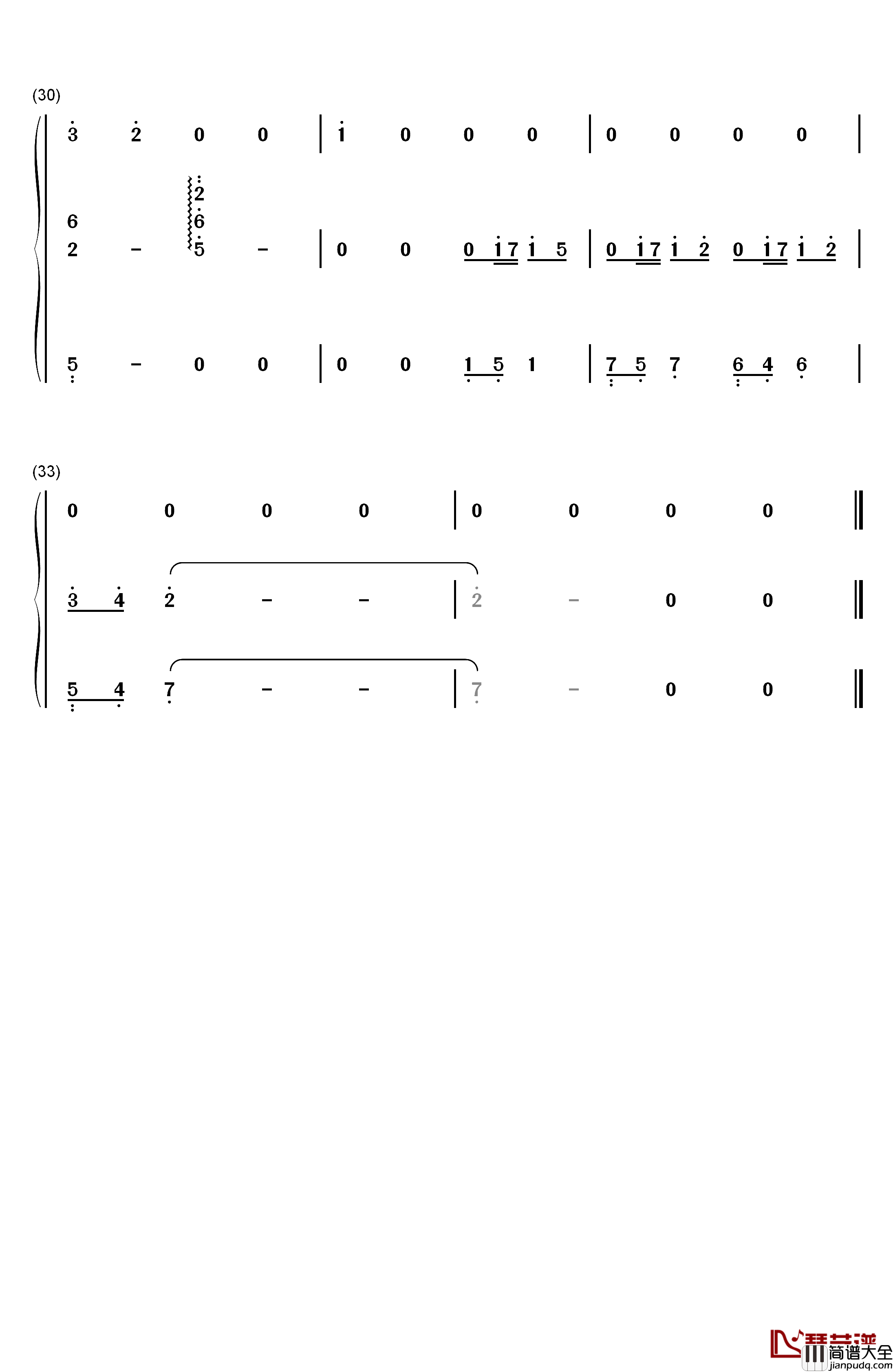 小精灵钢琴简谱_数字双手_吴青峰