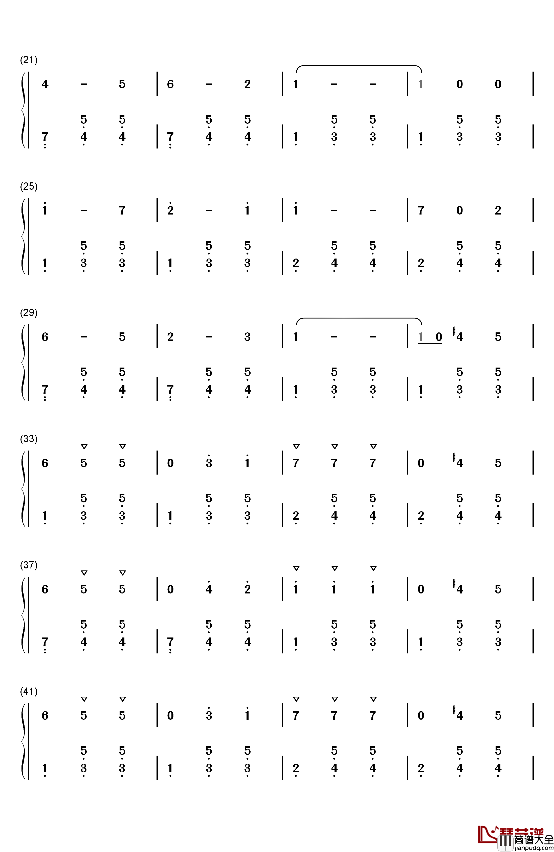 小仙女圆舞曲钢琴简谱_数字双手_斯退保格