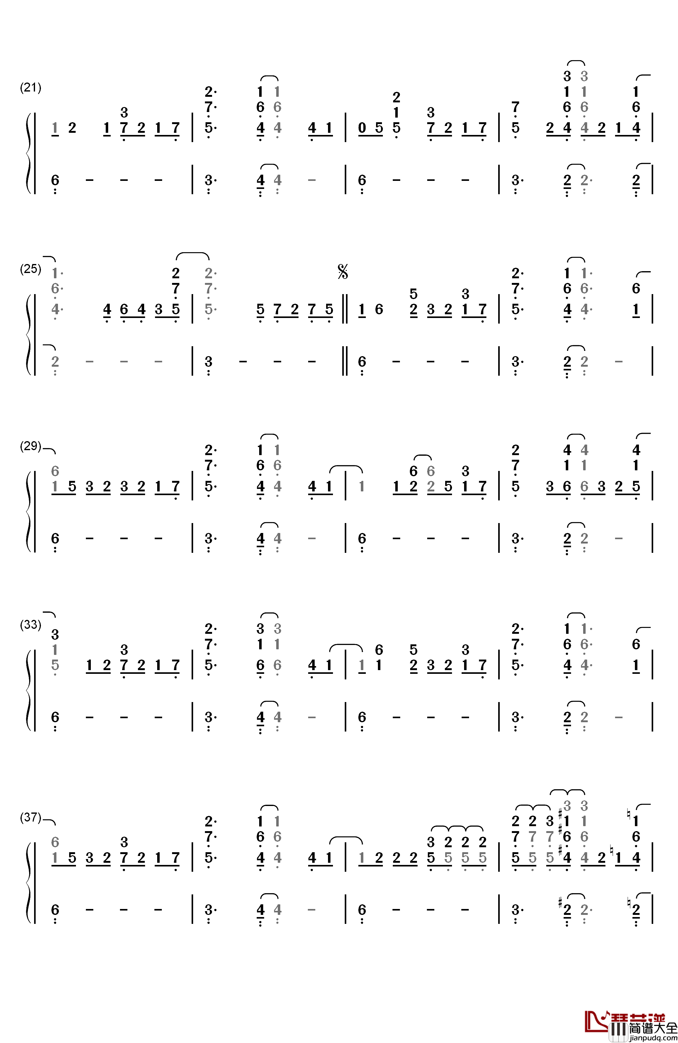 Diary钢琴简谱_数字双手_Alicia_Keys