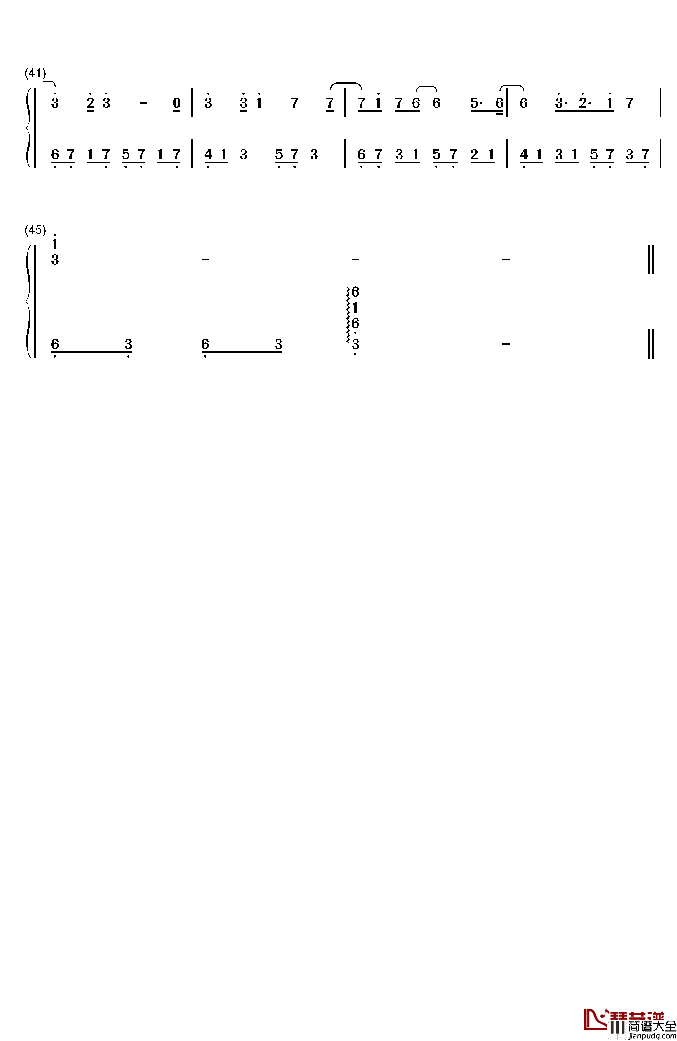 ミカヅキ钢琴简谱_数字双手_さユり