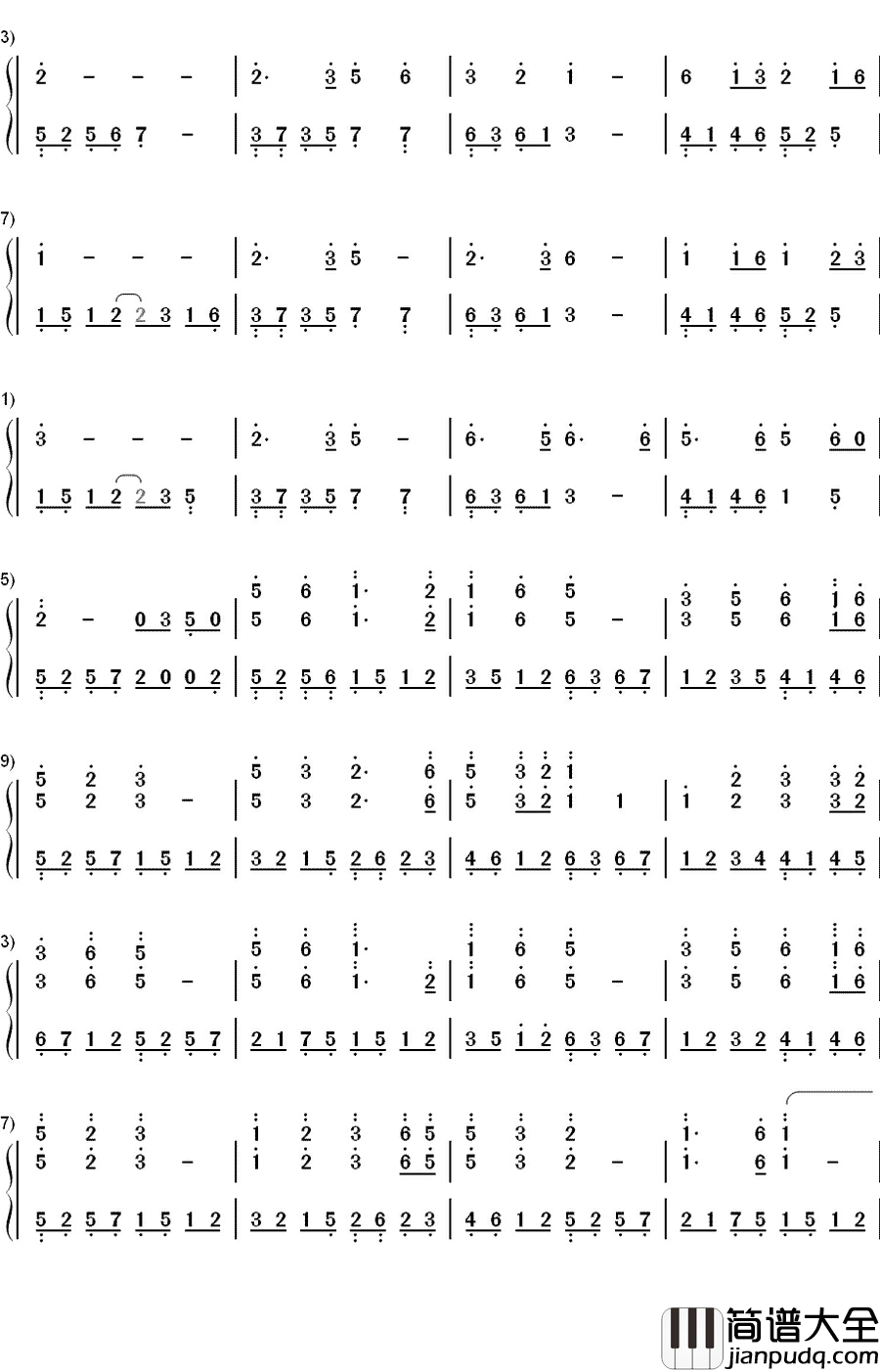 心愿（仙剑5）钢琴简谱_数字双手_陈依婷