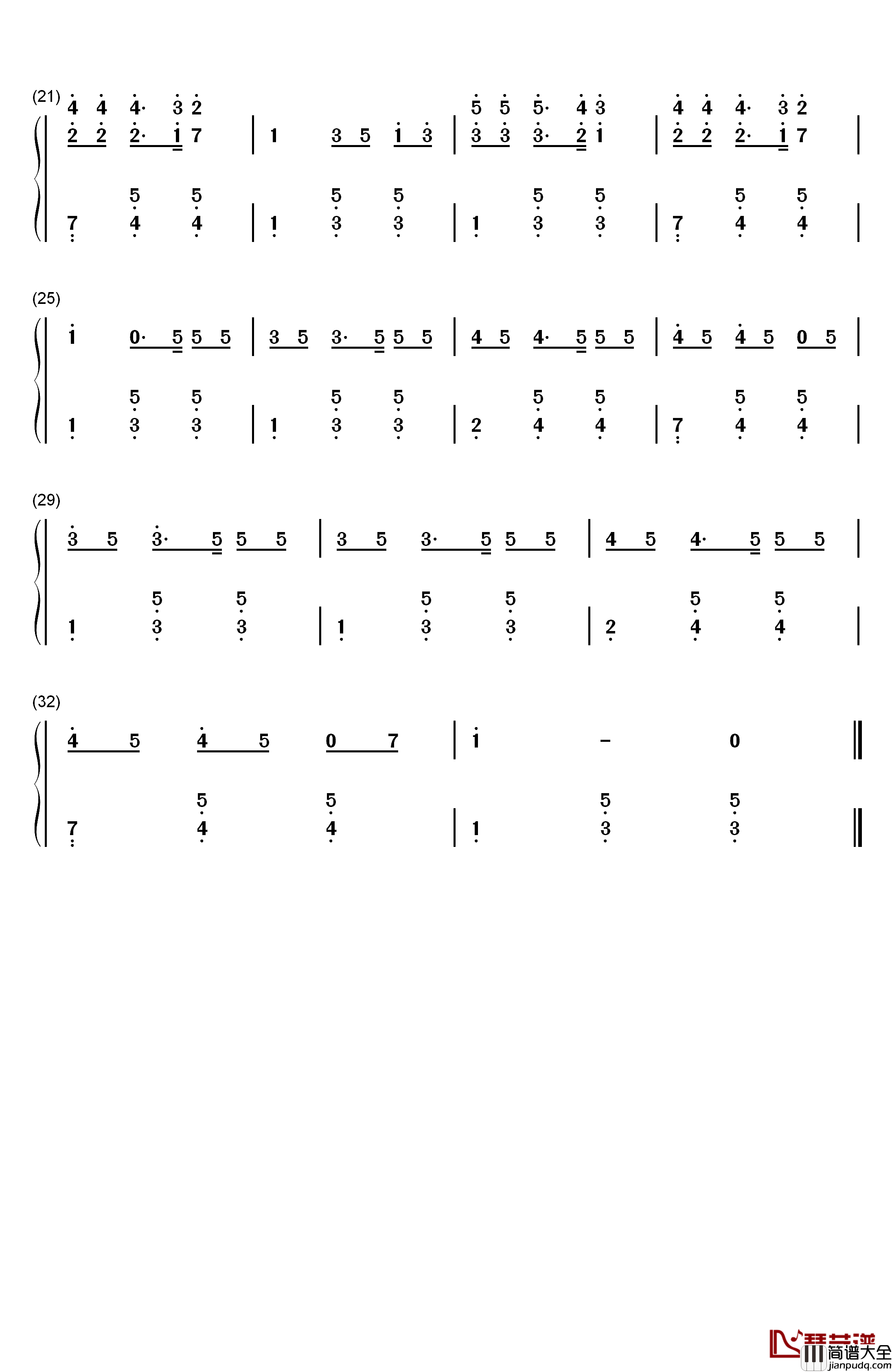 德国歌曲钢琴简谱_数字双手_柴可夫斯基