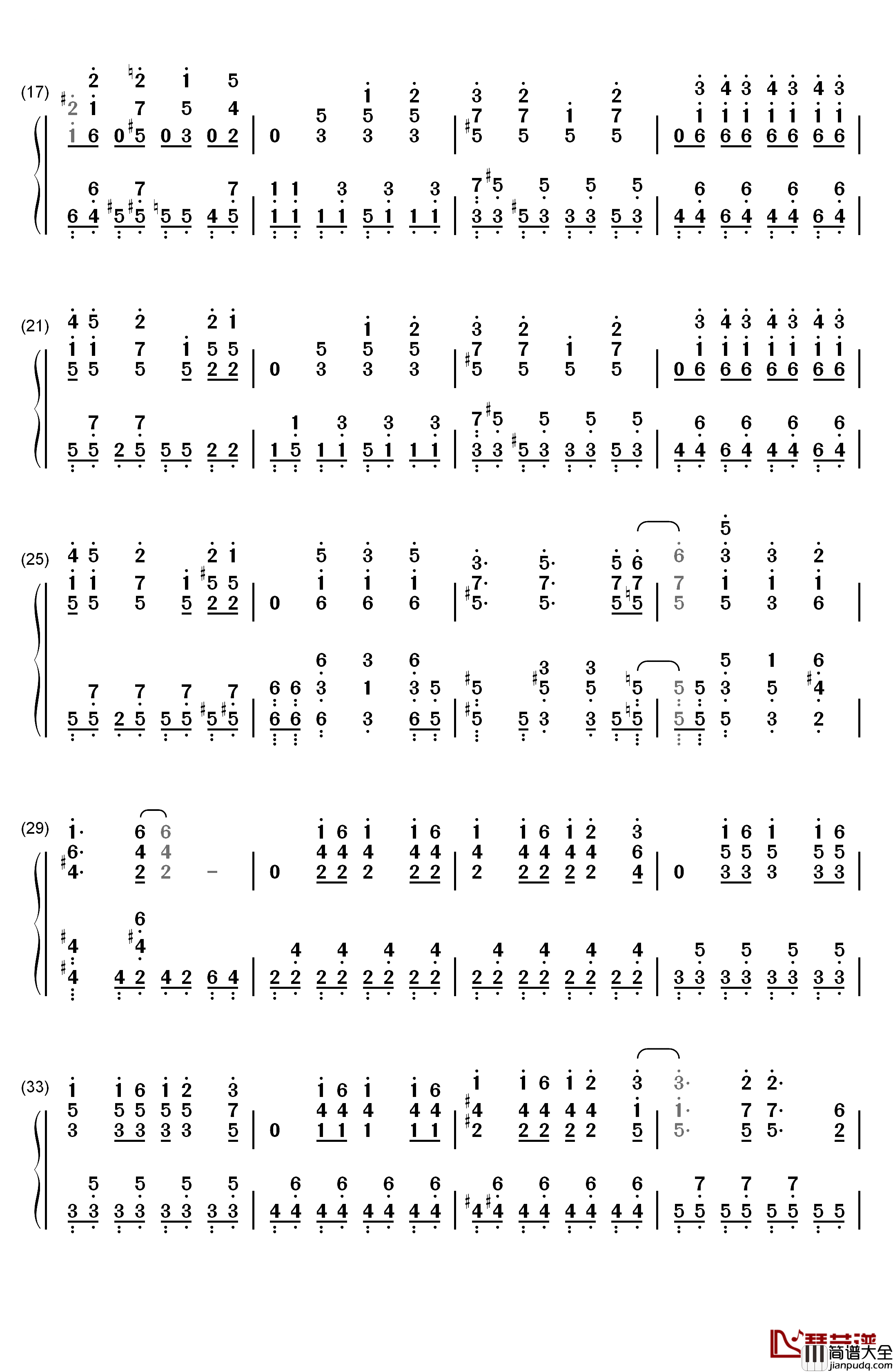 ヒトリゴト钢琴简谱_数字双手_ClariS