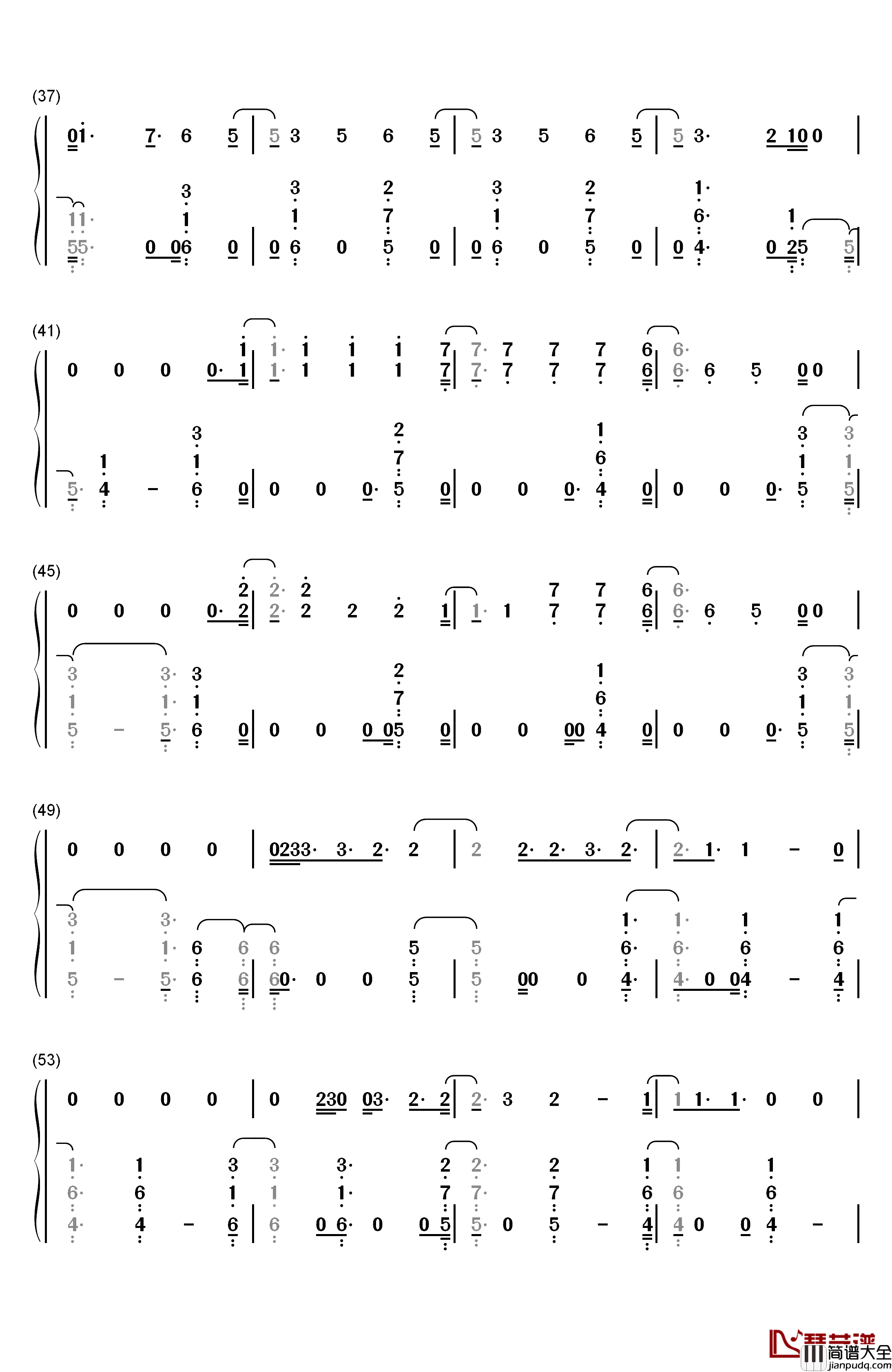 Reckless_Love钢琴简谱_数字双手_Cory_Asbury