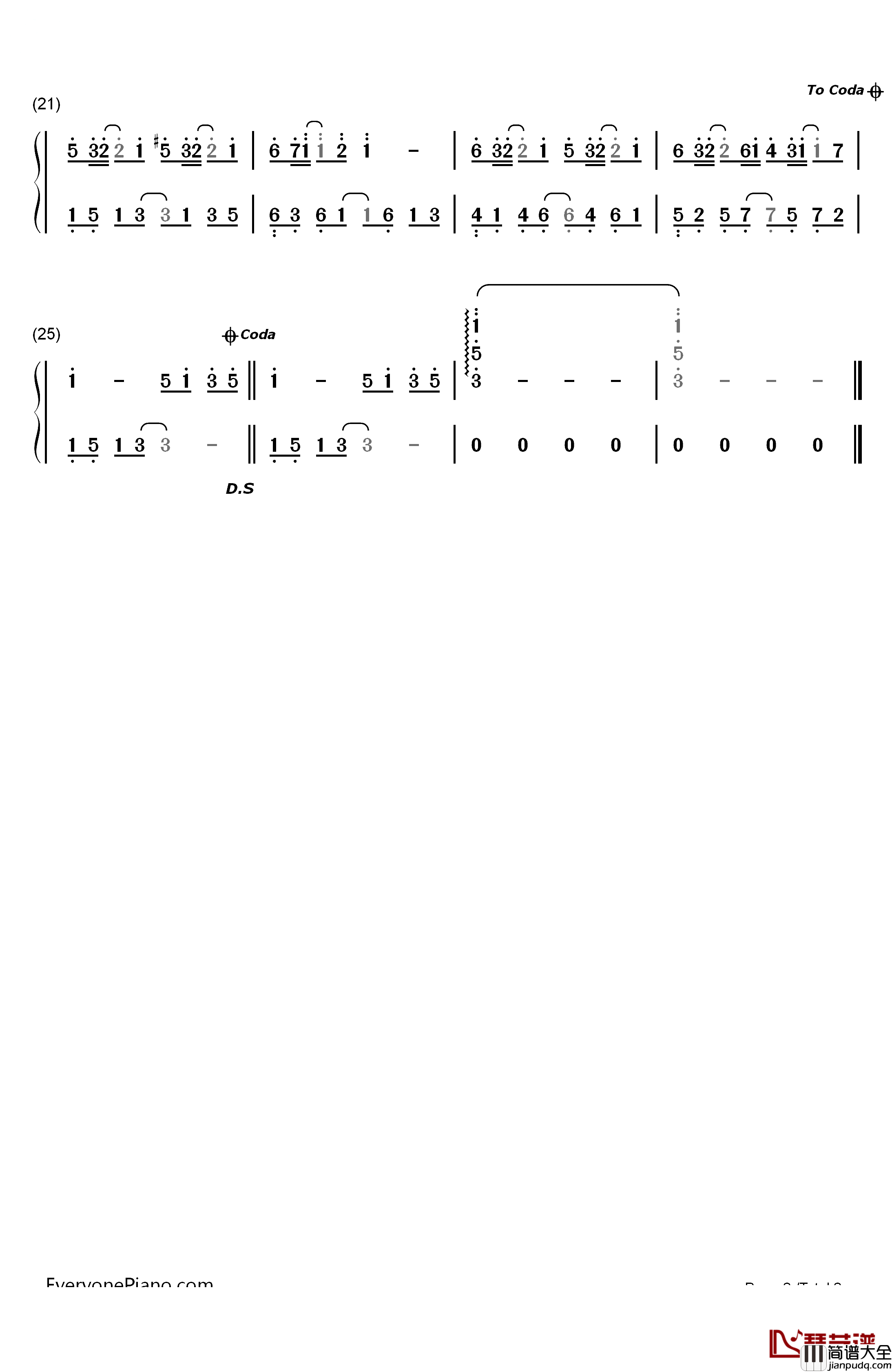 指纹钢琴简谱_数字双手_胡歌