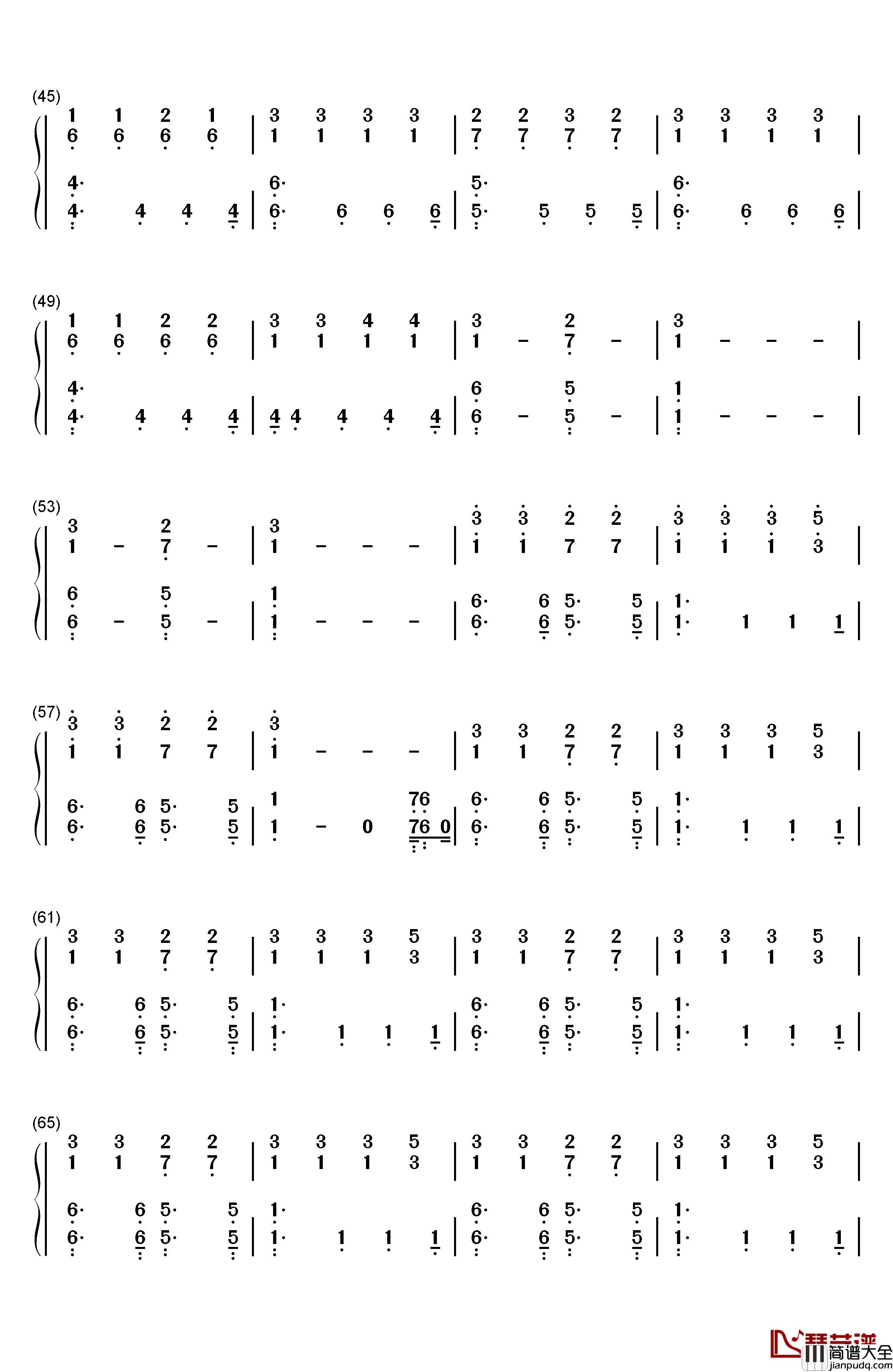 Riptide钢琴简谱_数字双手_Taylor_Swift