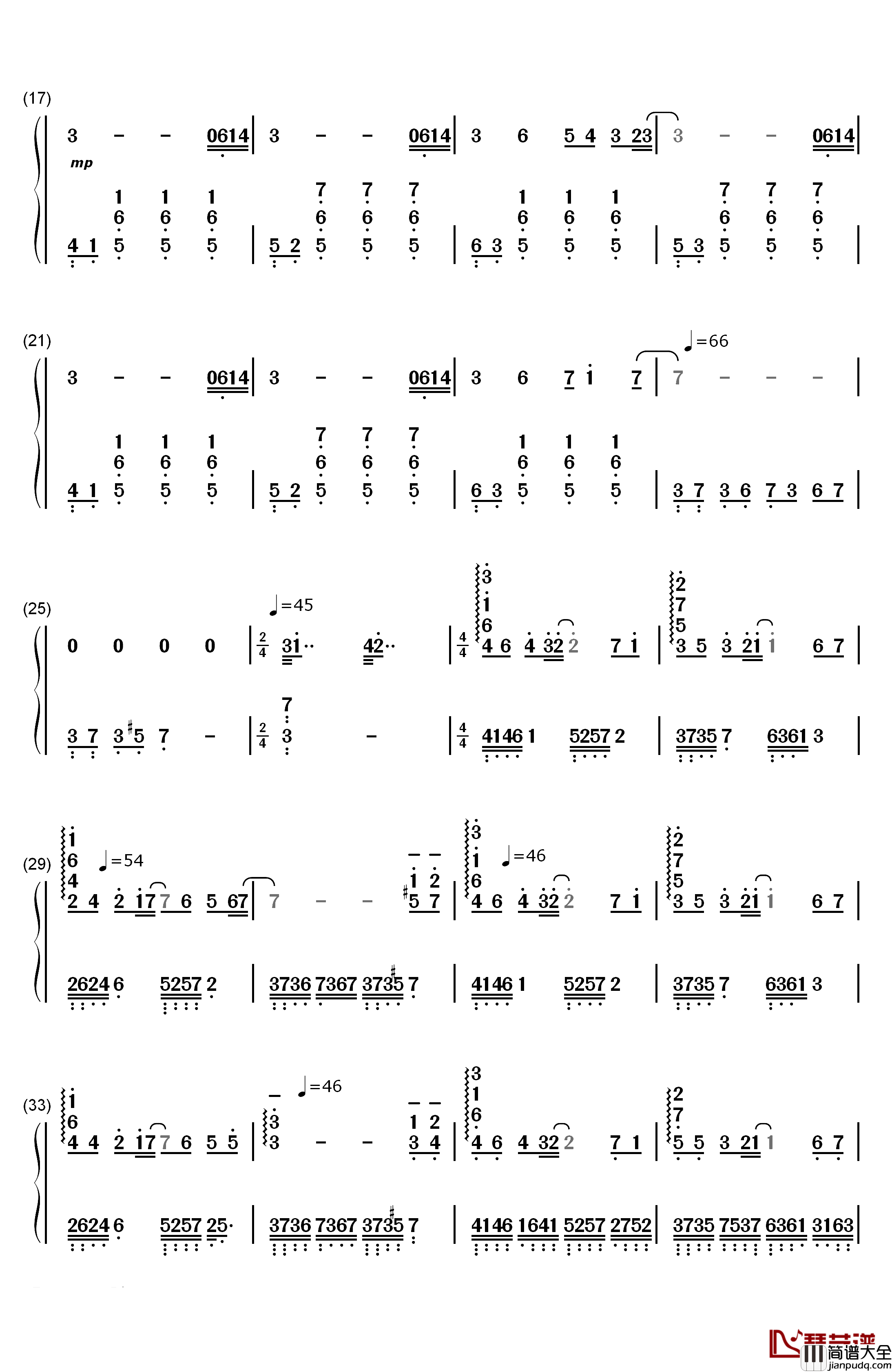 年华都是无效信钢琴简谱_数字双手_神思者