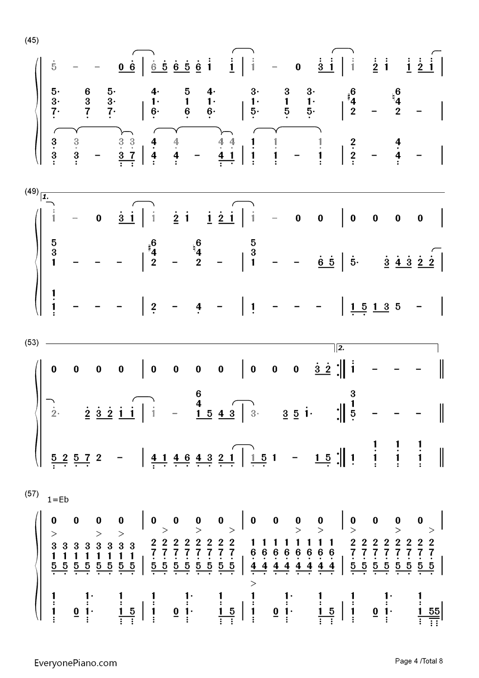 继续_钢琴简谱_数字双手_刘若英__Angela_Aki