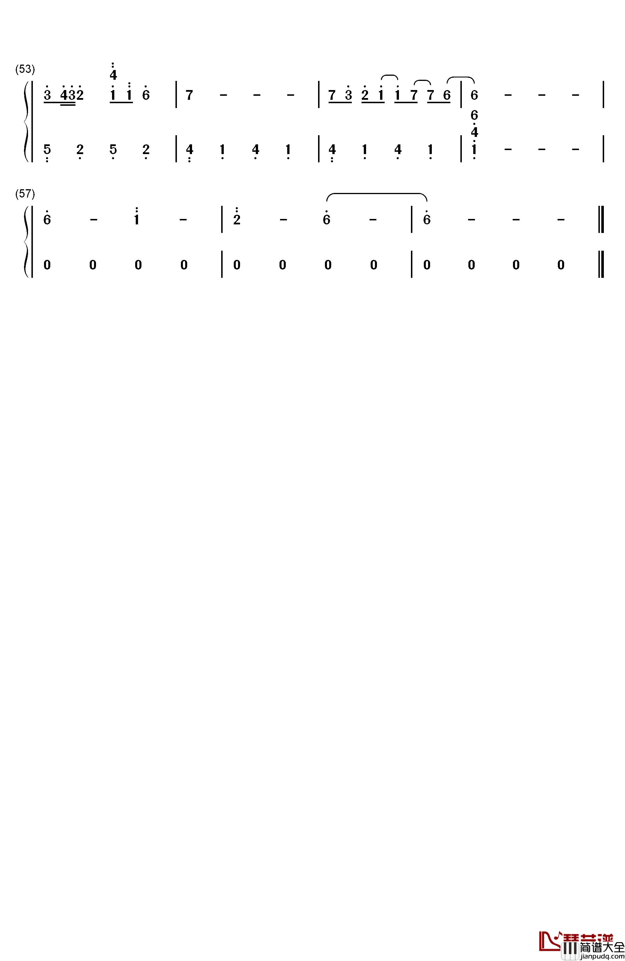 Goodbye钢琴简谱_数字双手_Jan_A._P._Kaczmarek