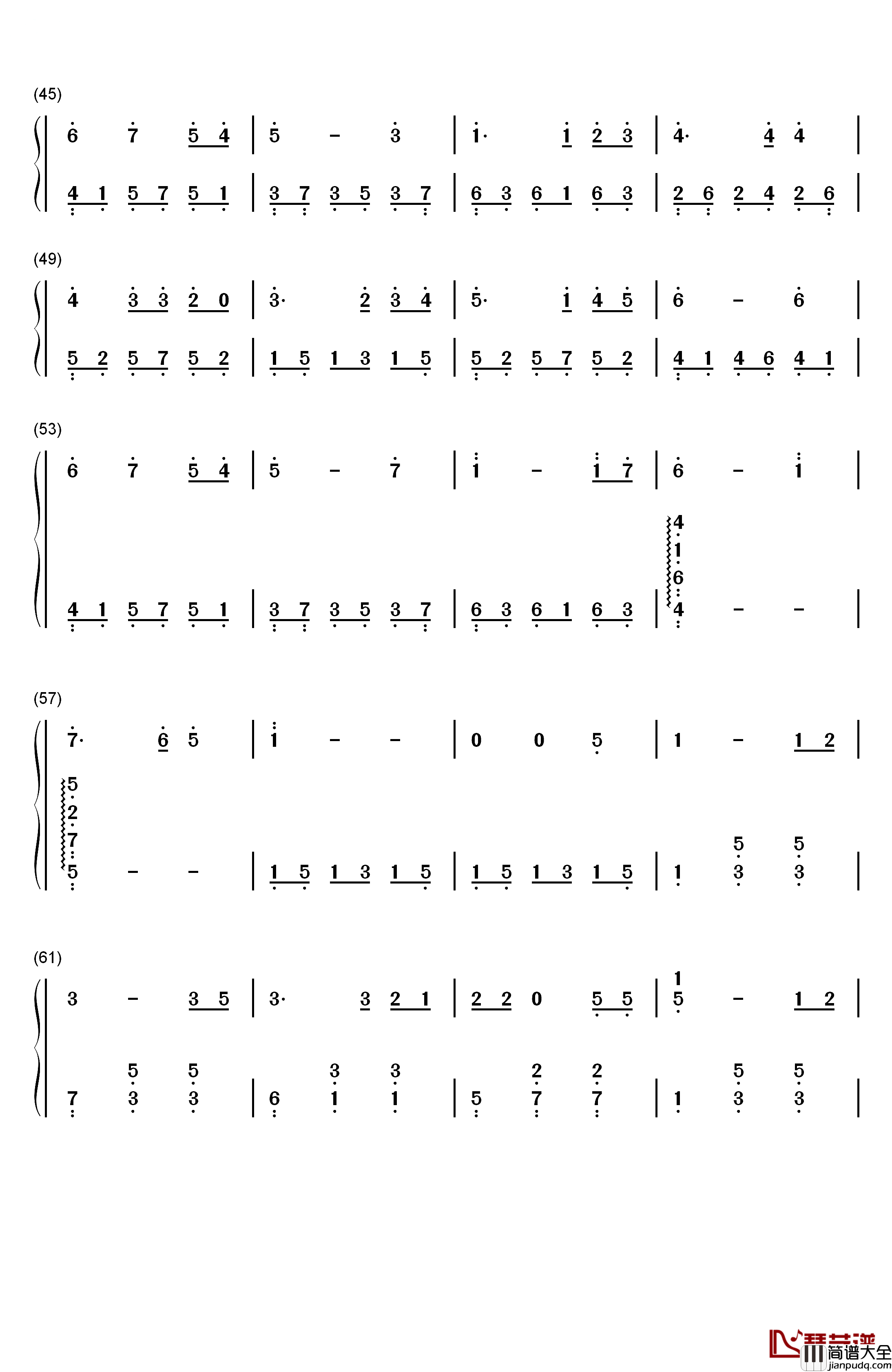 向日葵之家的圆舞曲钢琴简谱_数字双手_藤泽麻衣__久石让_宫崎骏