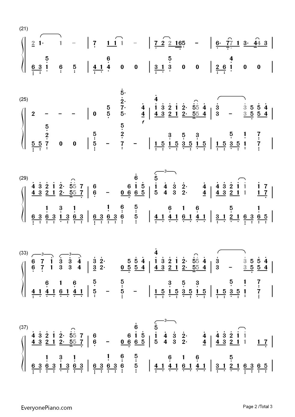 没完没了钢琴简谱_数字双手_孙楠__那英