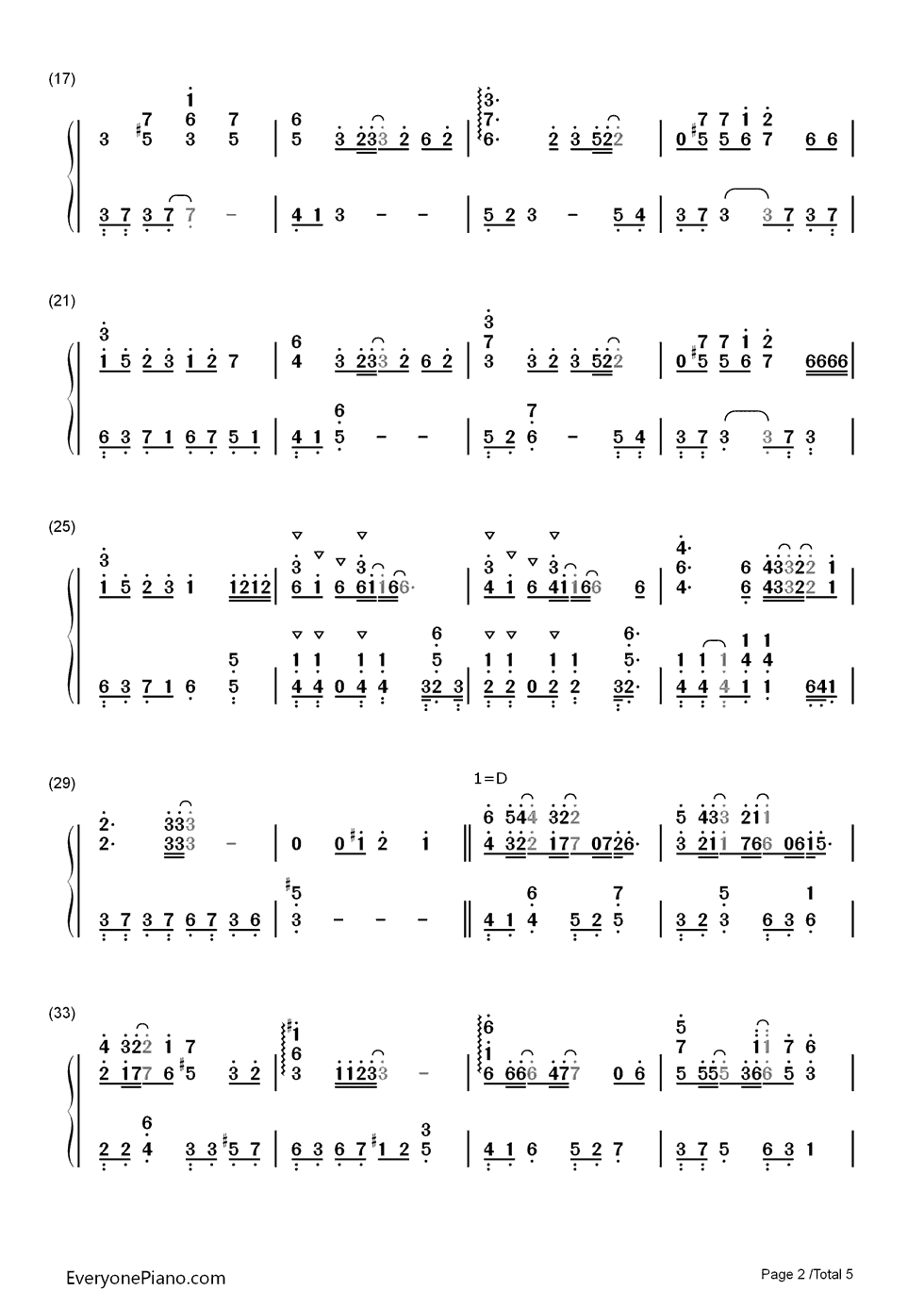 秋之回忆钢琴简谱_数字双手_秋之回忆