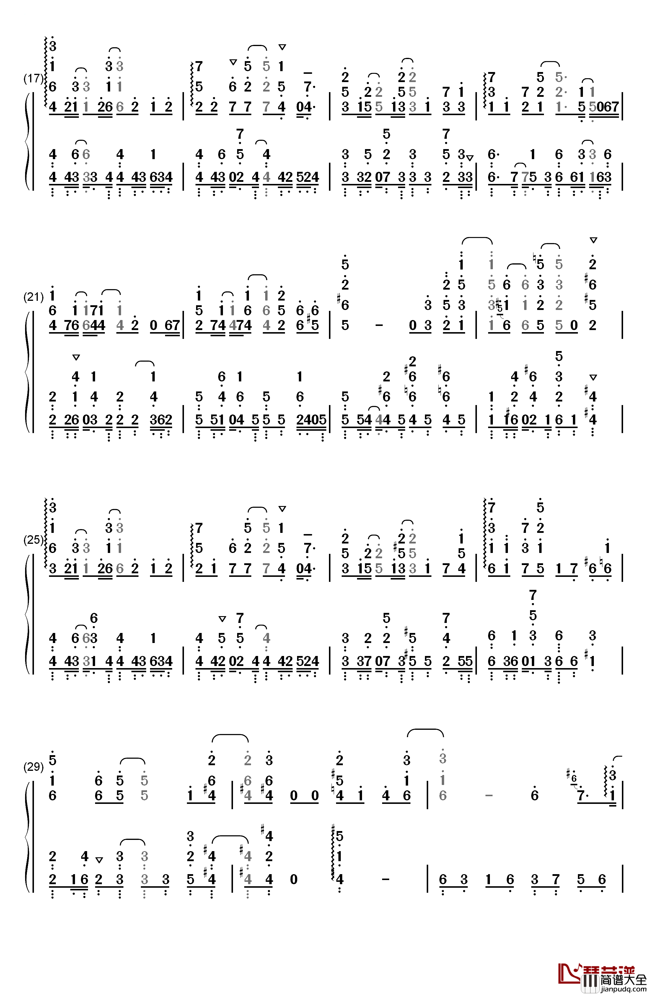 ちいさなひとつぶ钢琴简谱_数字双手_安野希世乃