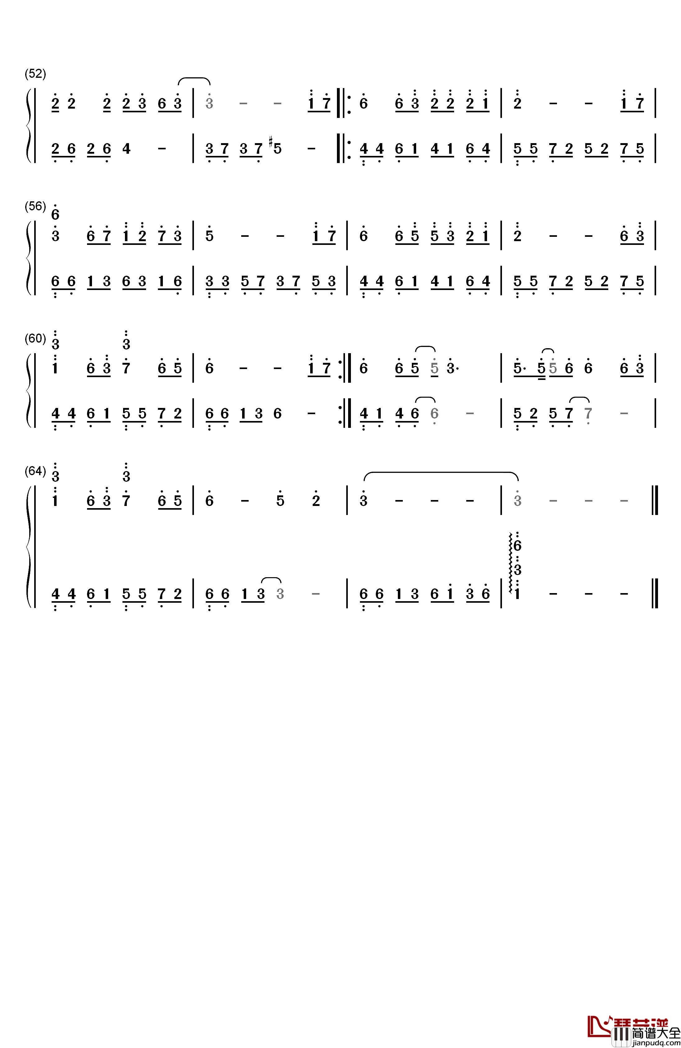 风筝误钢琴简谱_数字双手_刘珂矣