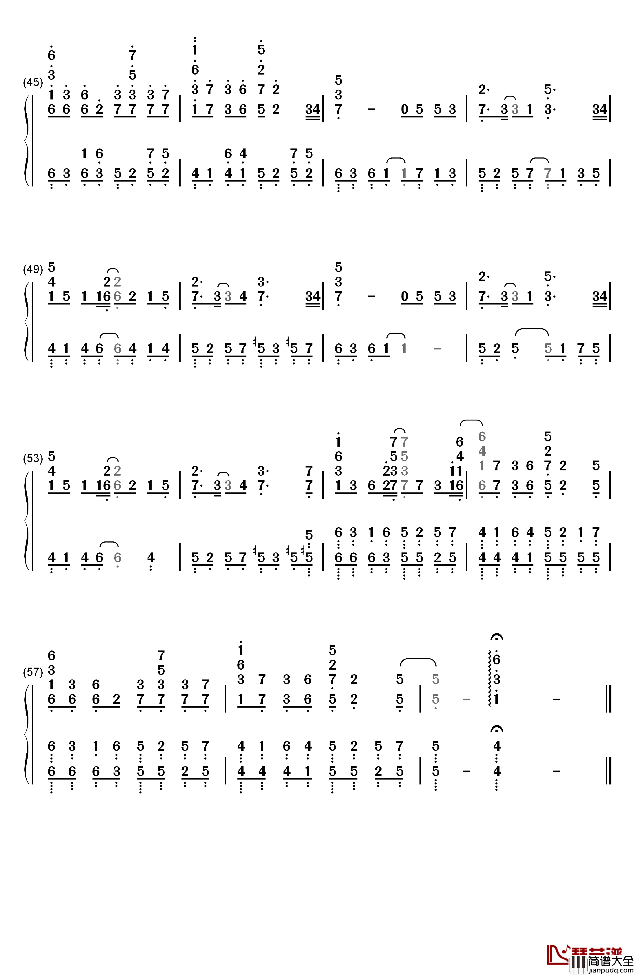 Acedia钢琴简谱_数字双手_初音未来