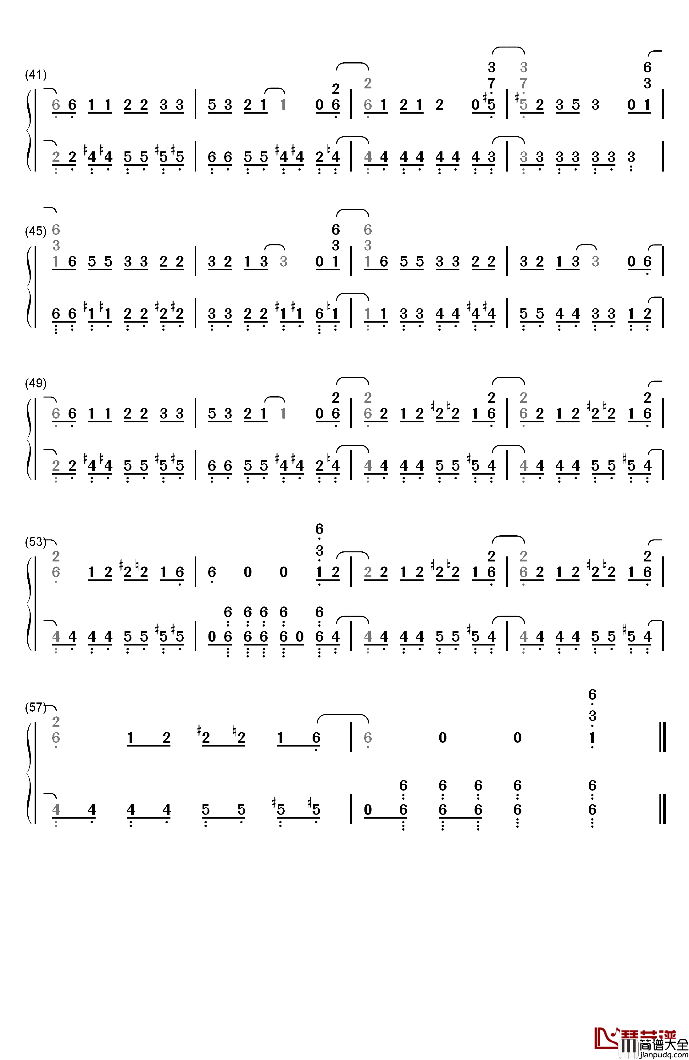 プレパレード钢琴简谱_数字双手_钉宫理恵&堀江由衣&喜多村英梨