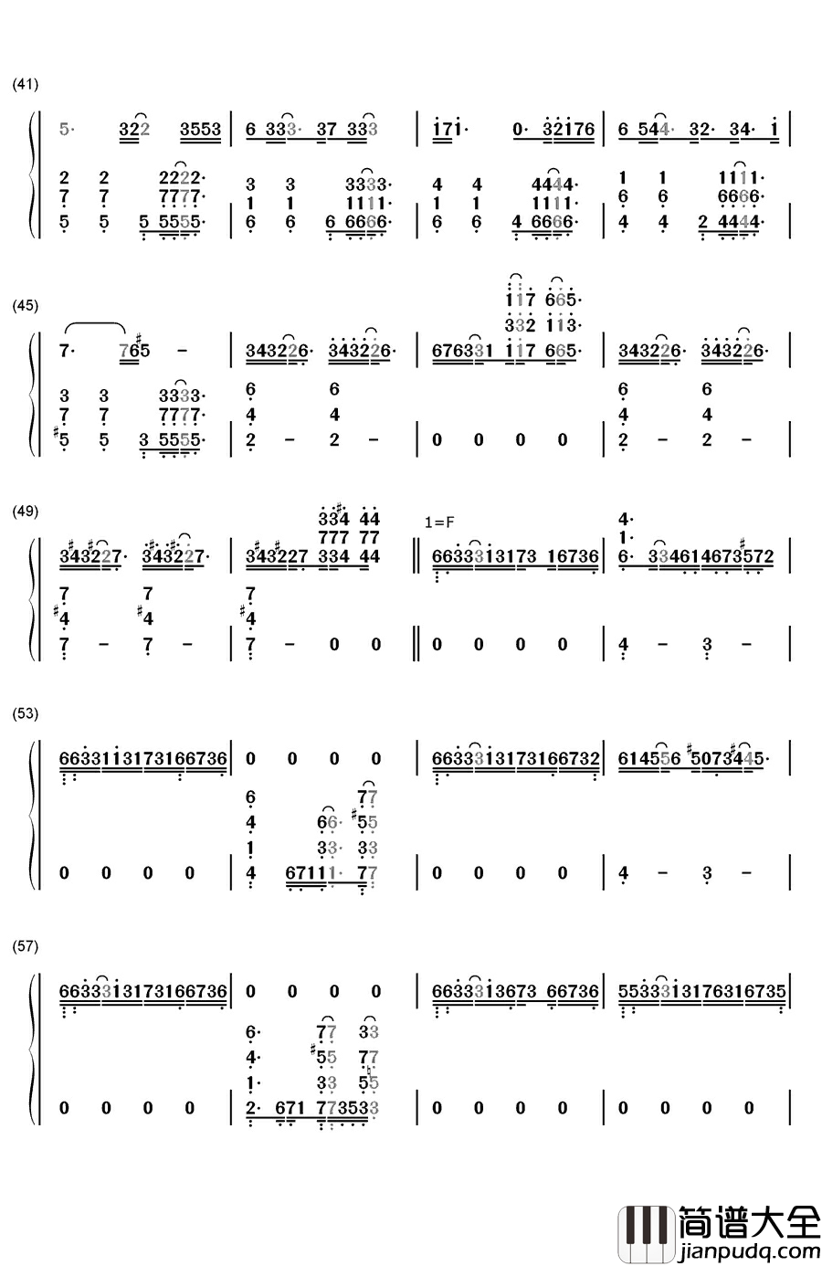 普罗旺斯钢琴简谱_数字双手_班得瑞