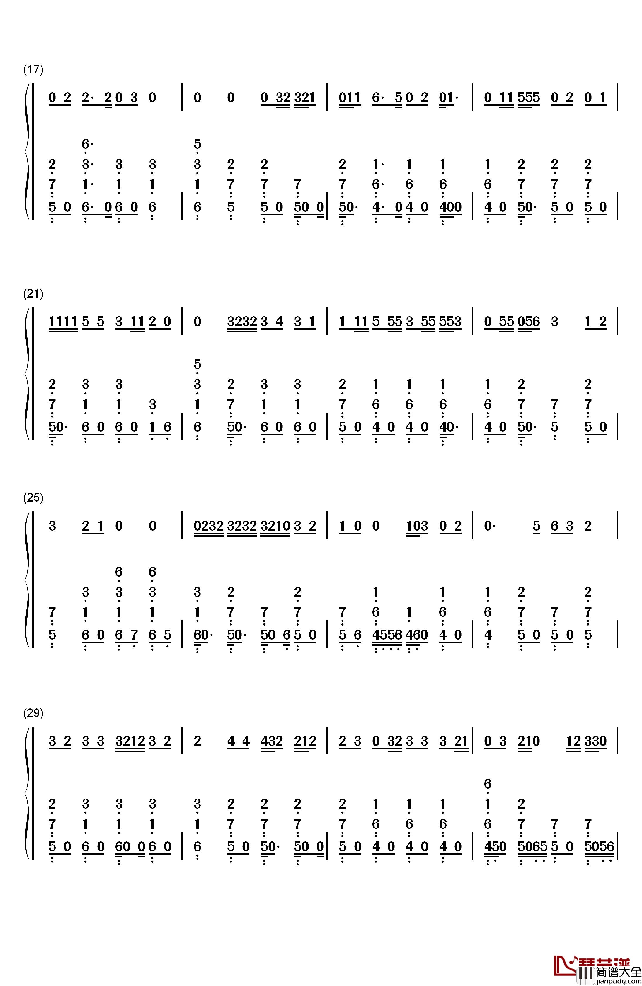 Privacy钢琴简谱_数字双手_Chris_Brown