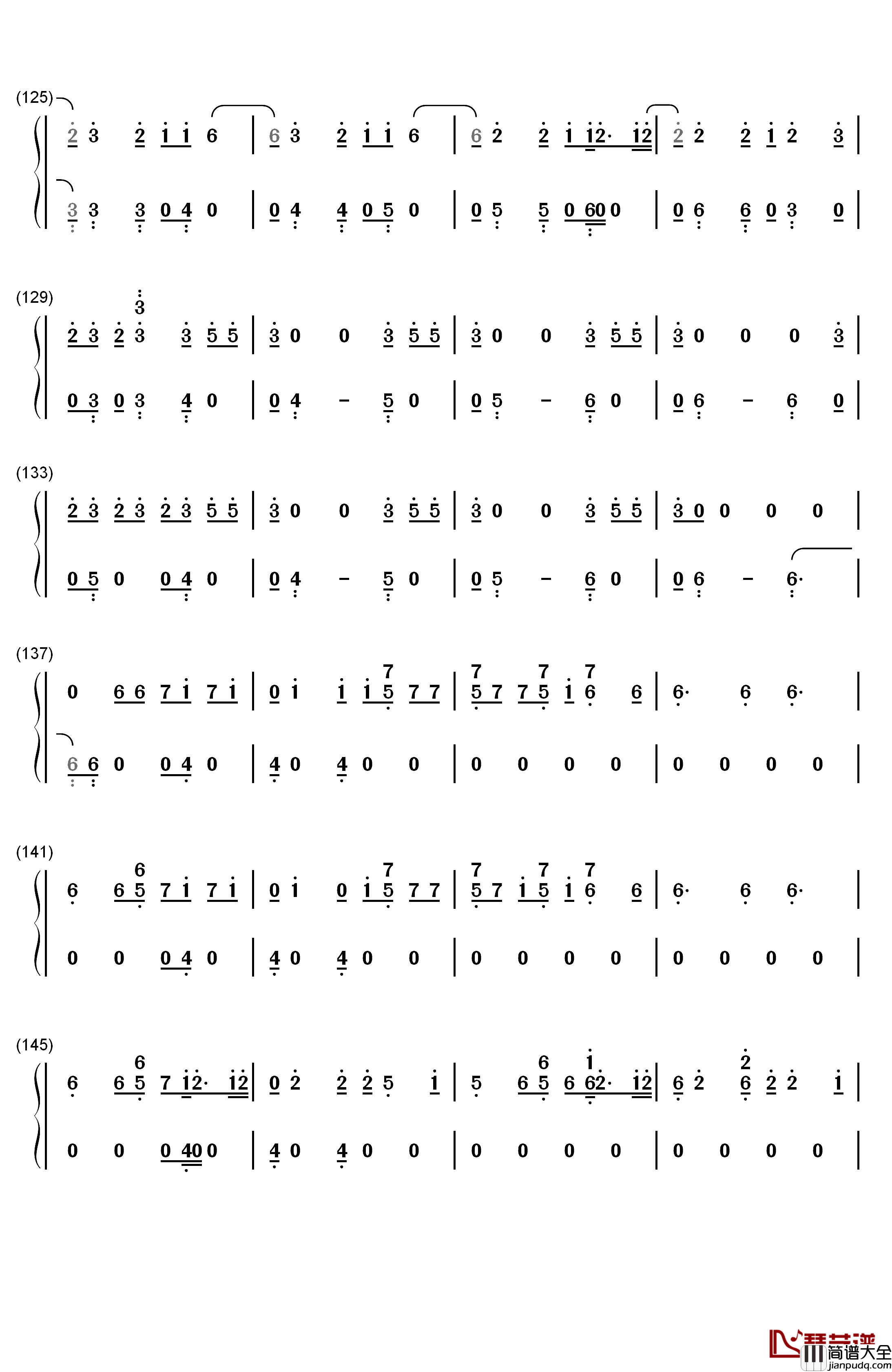 Fake_Love钢琴简谱_数字双手_防弹少年团