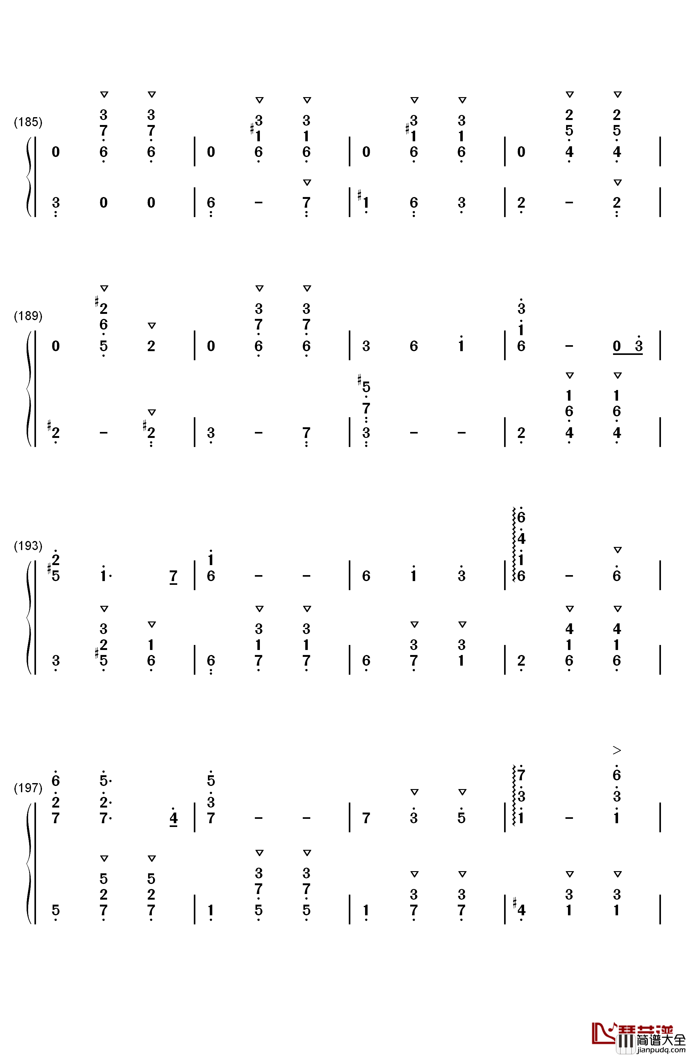 世界の約束钢琴简谱_数字双手_倍赏千惠子