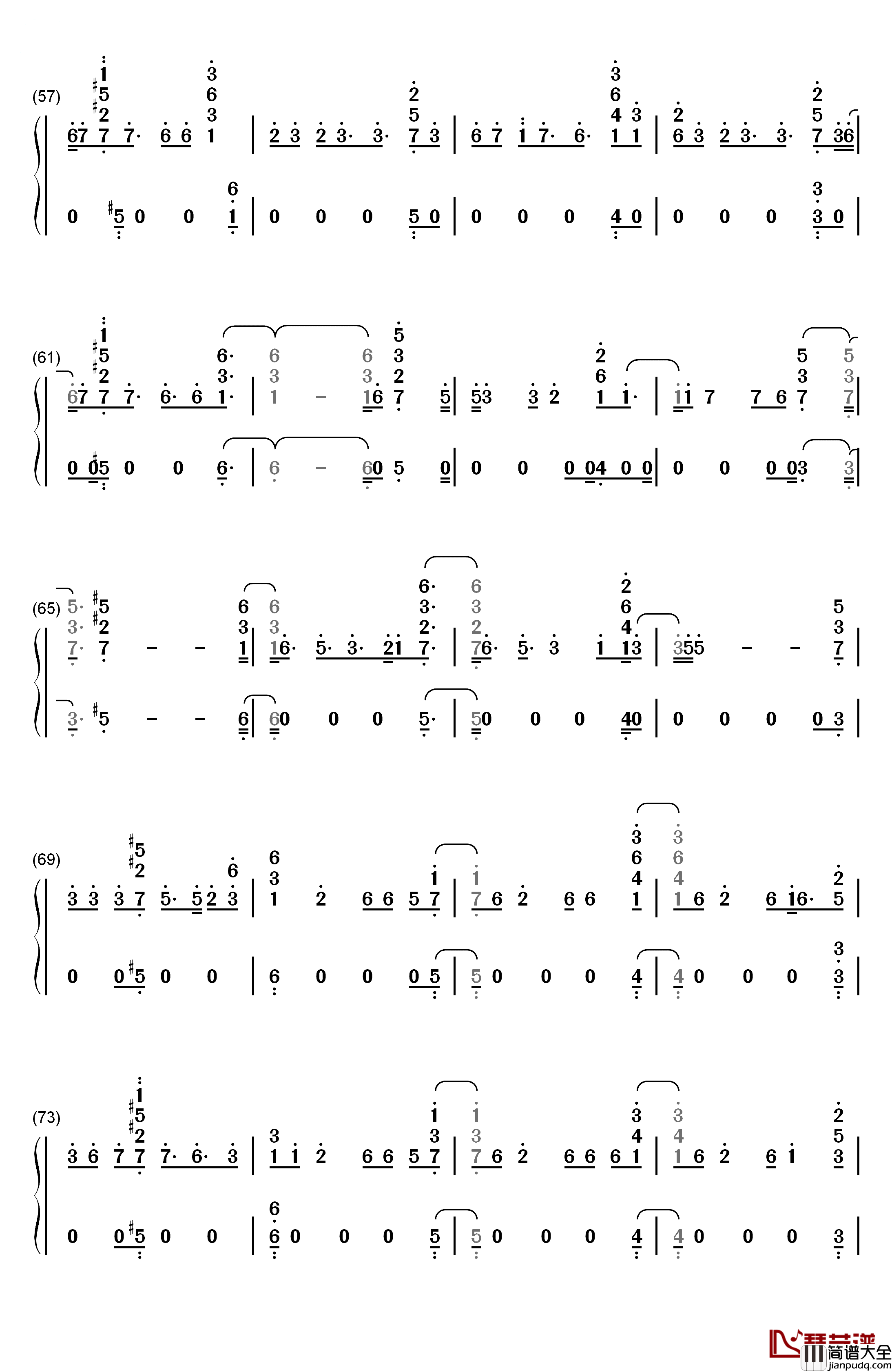 Done_For_Me钢琴简谱_数字双手_Charlie_Puth_Kehlani