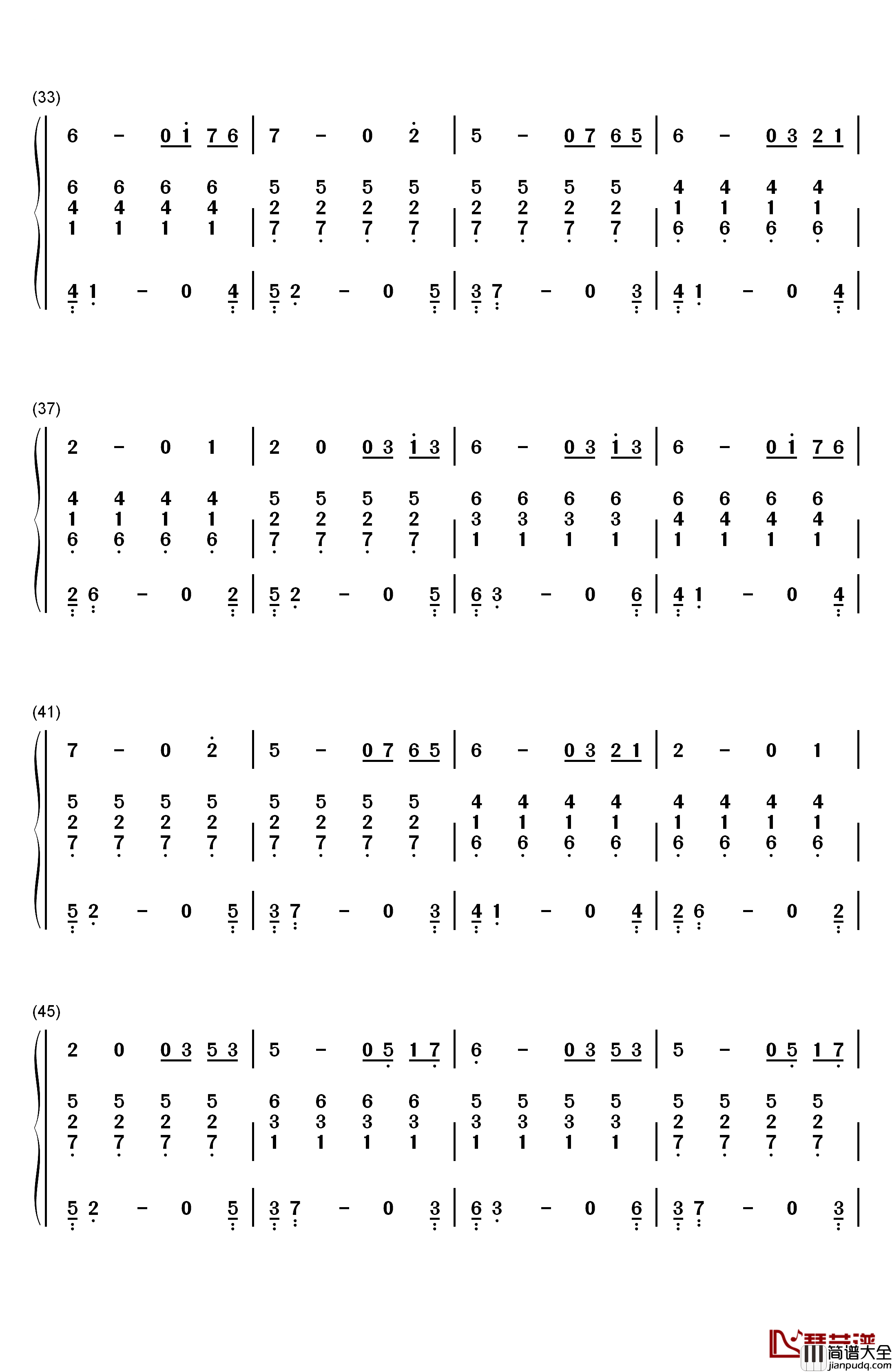 Here_We_Are_Again钢琴简谱_数字双手_CAGNET