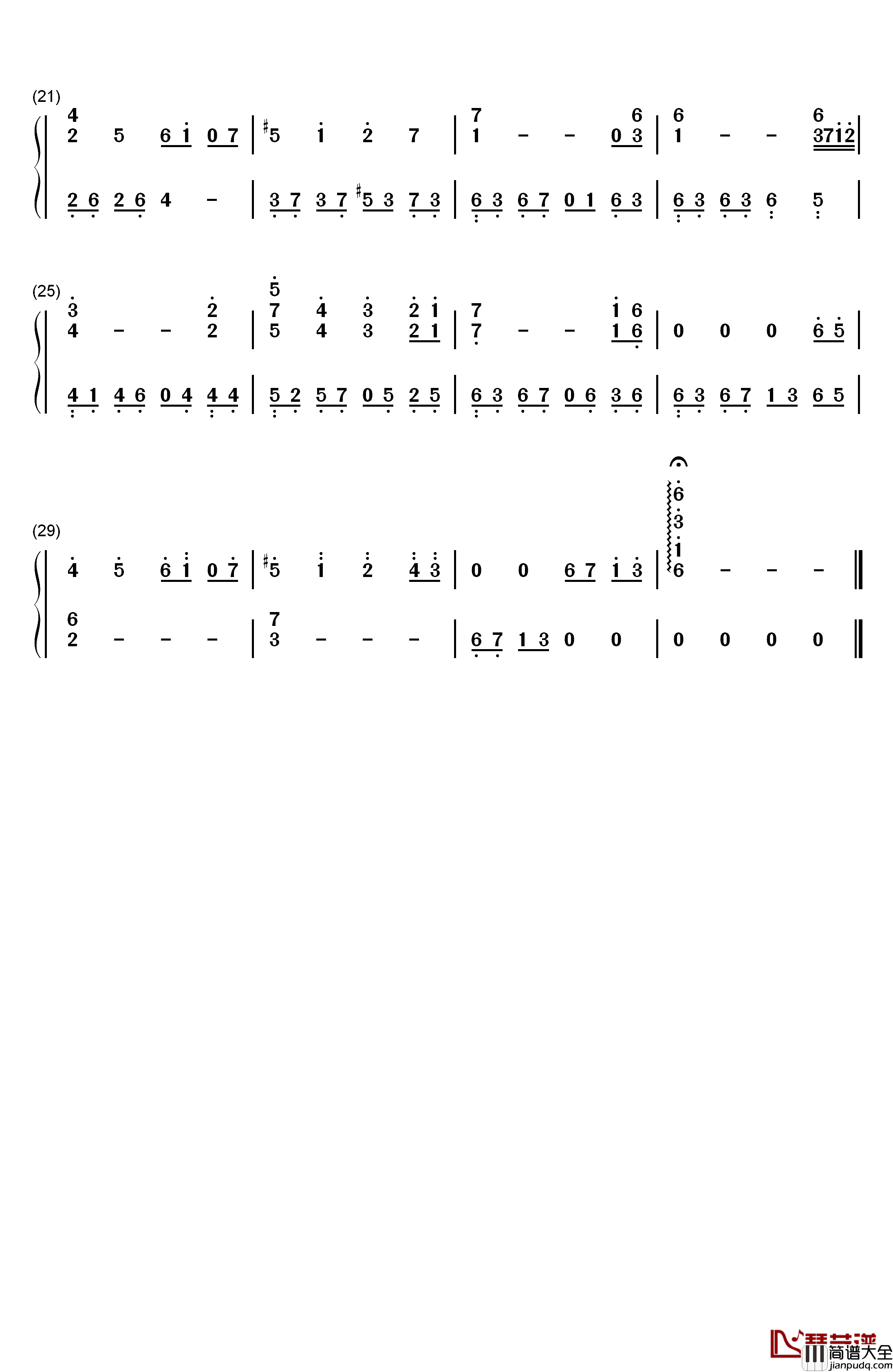 星之所在钢琴简谱_数字双手_伊藤和子