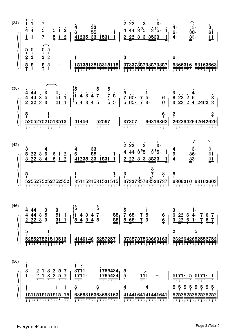 オレンジ钢琴简谱_数字双手_7!!