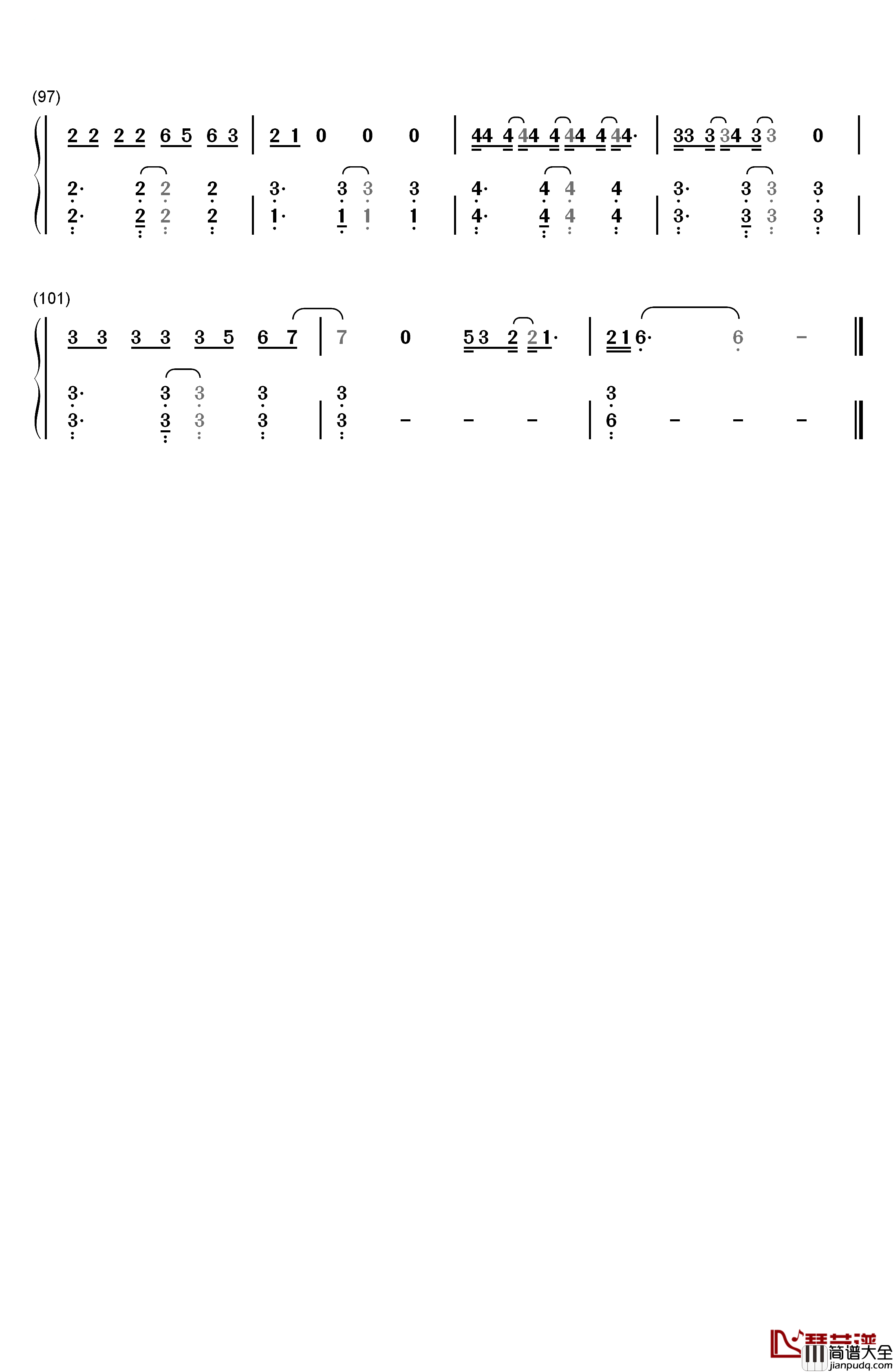 つなぐ钢琴简谱_数字双手_嵐