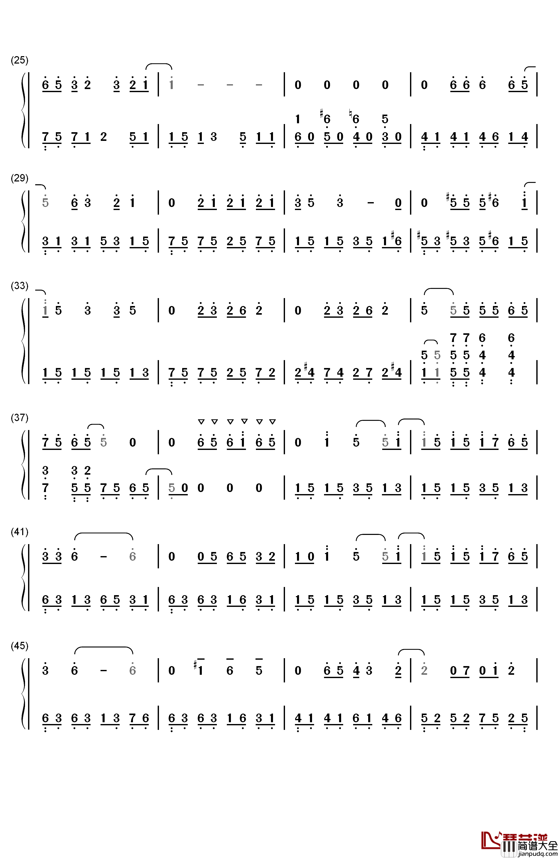 シークレットグラフィティー钢琴简谱_数字双手_乃木坂46