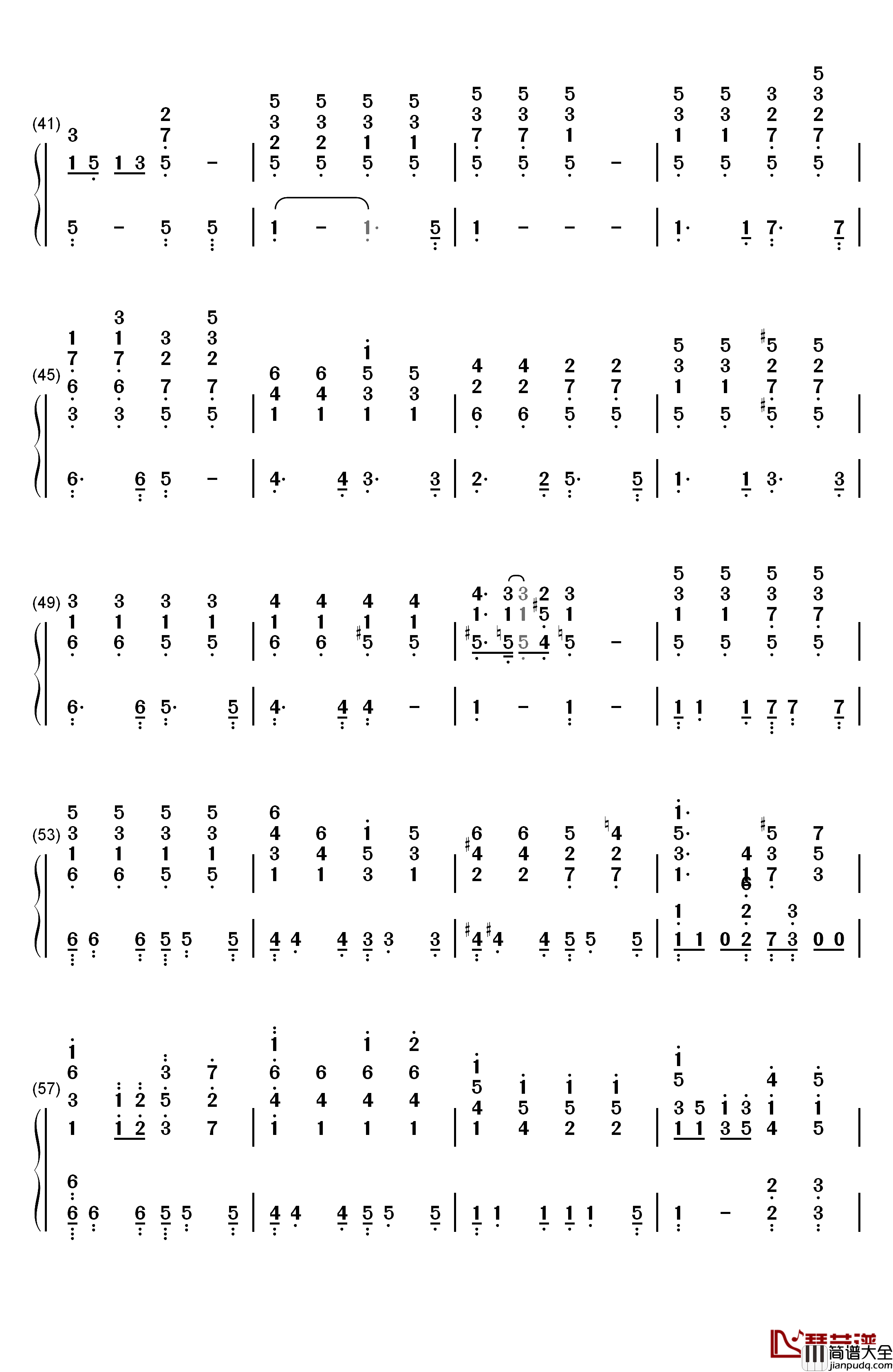 光へ钢琴简谱_数字双手_フランシュシュ