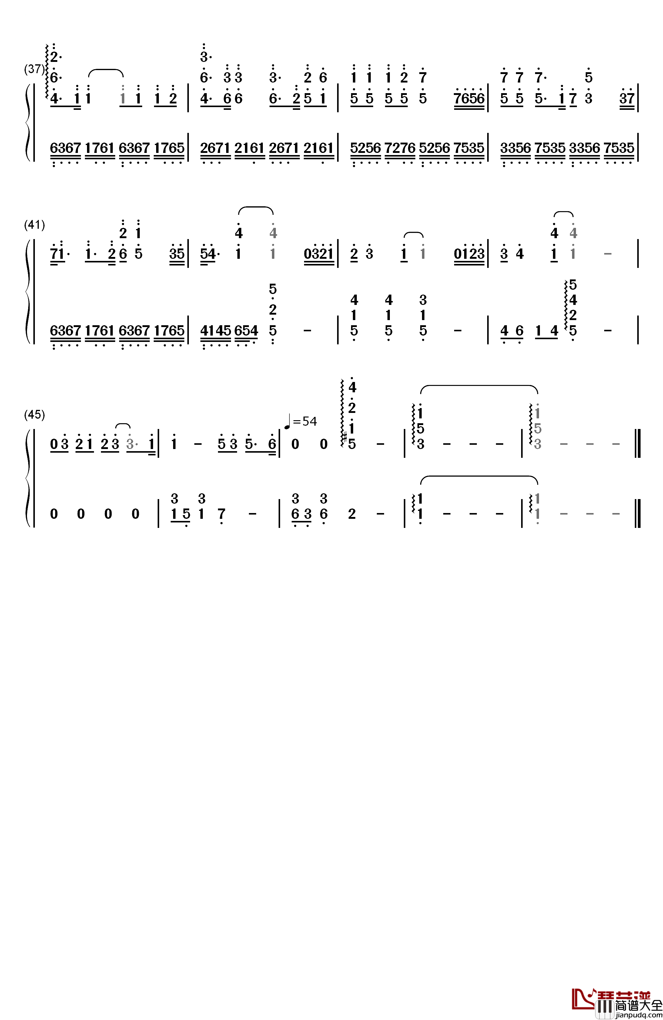 如果你也听说钢琴简谱_数字双手_张惠妹