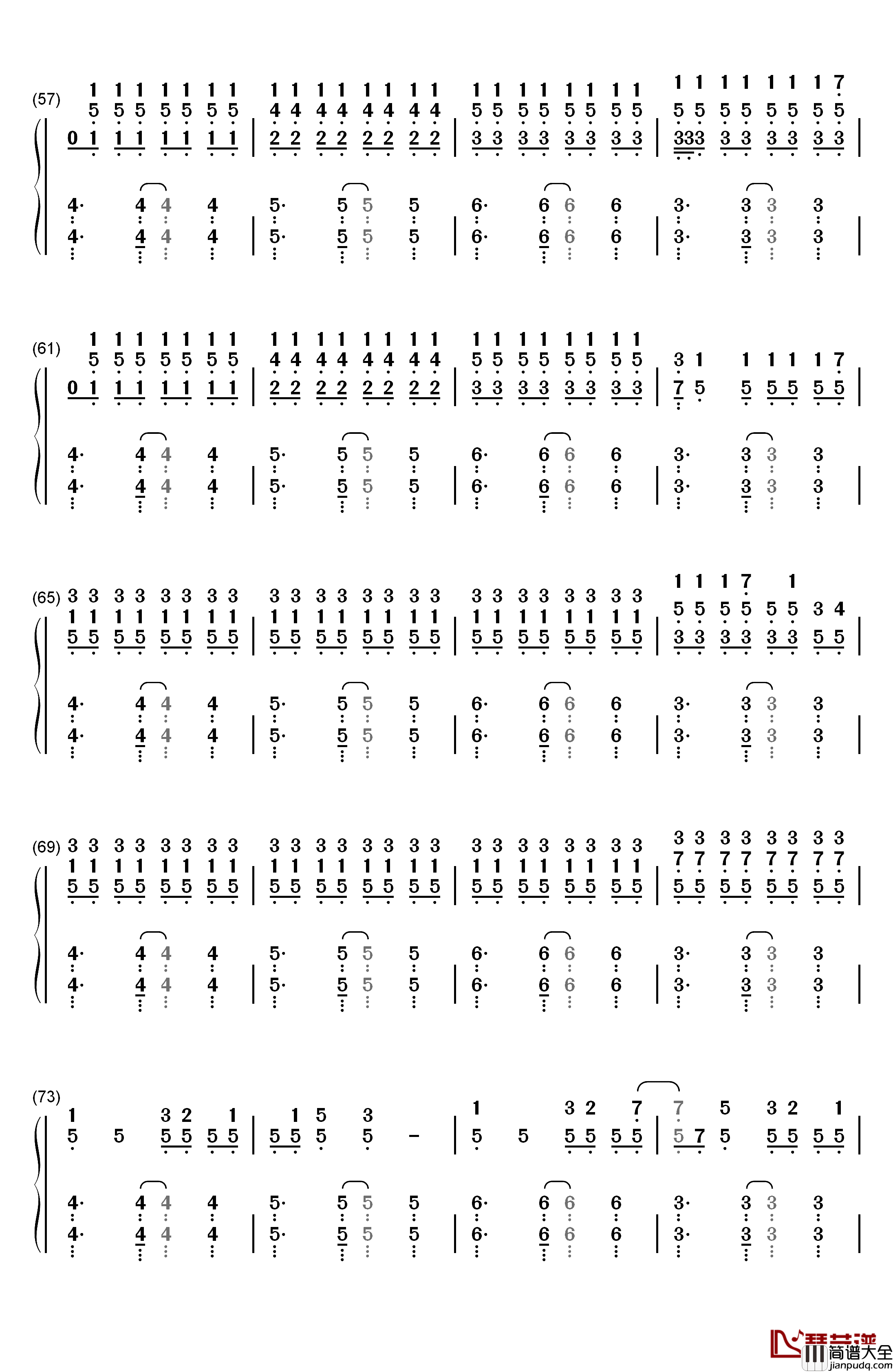 溯_Reverse钢琴简谱_数字双手_马吟吟