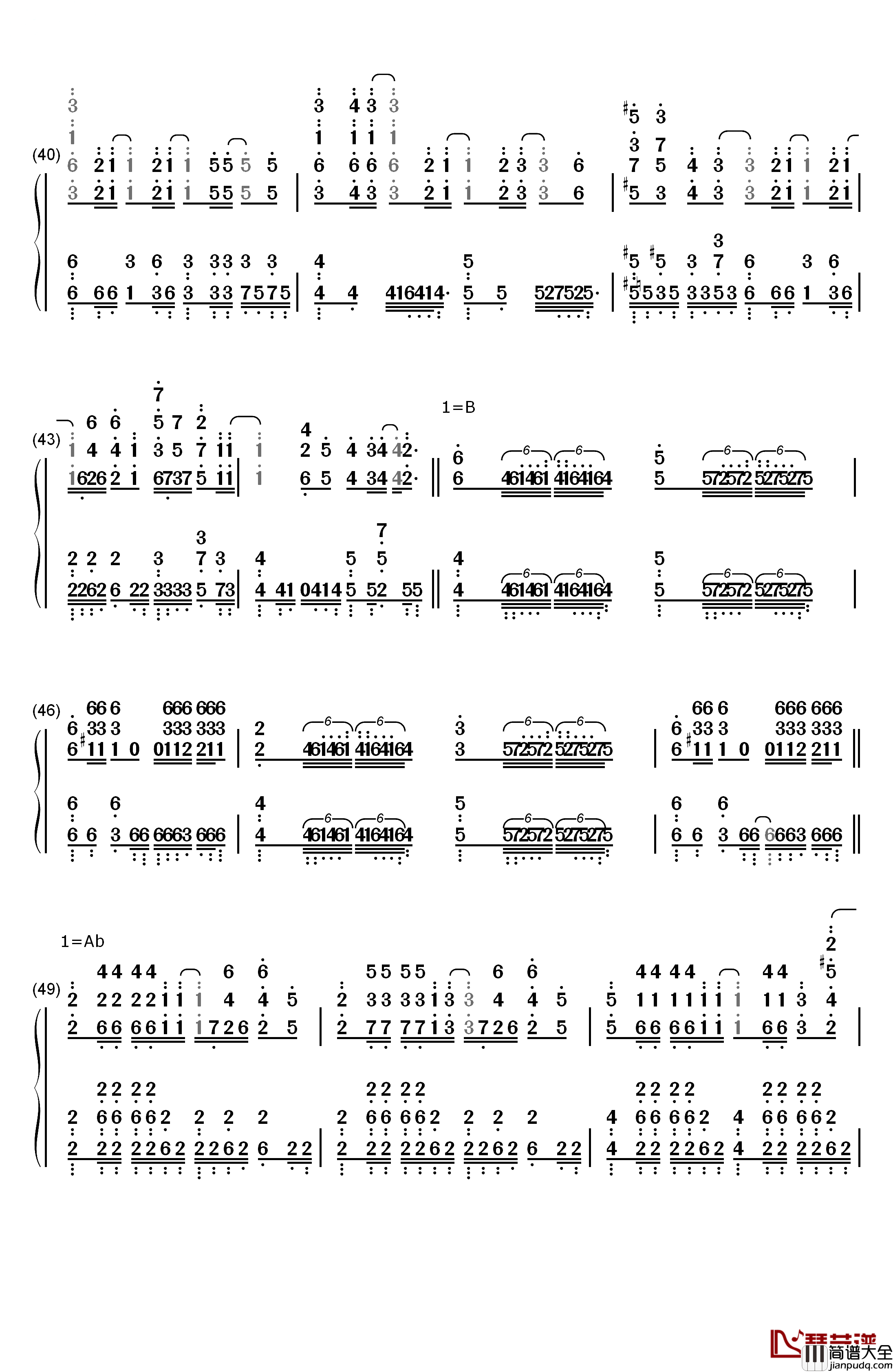 Stay_Alive钢琴简谱_数字双手_爱蜜莉雅（CV:高桥李依）