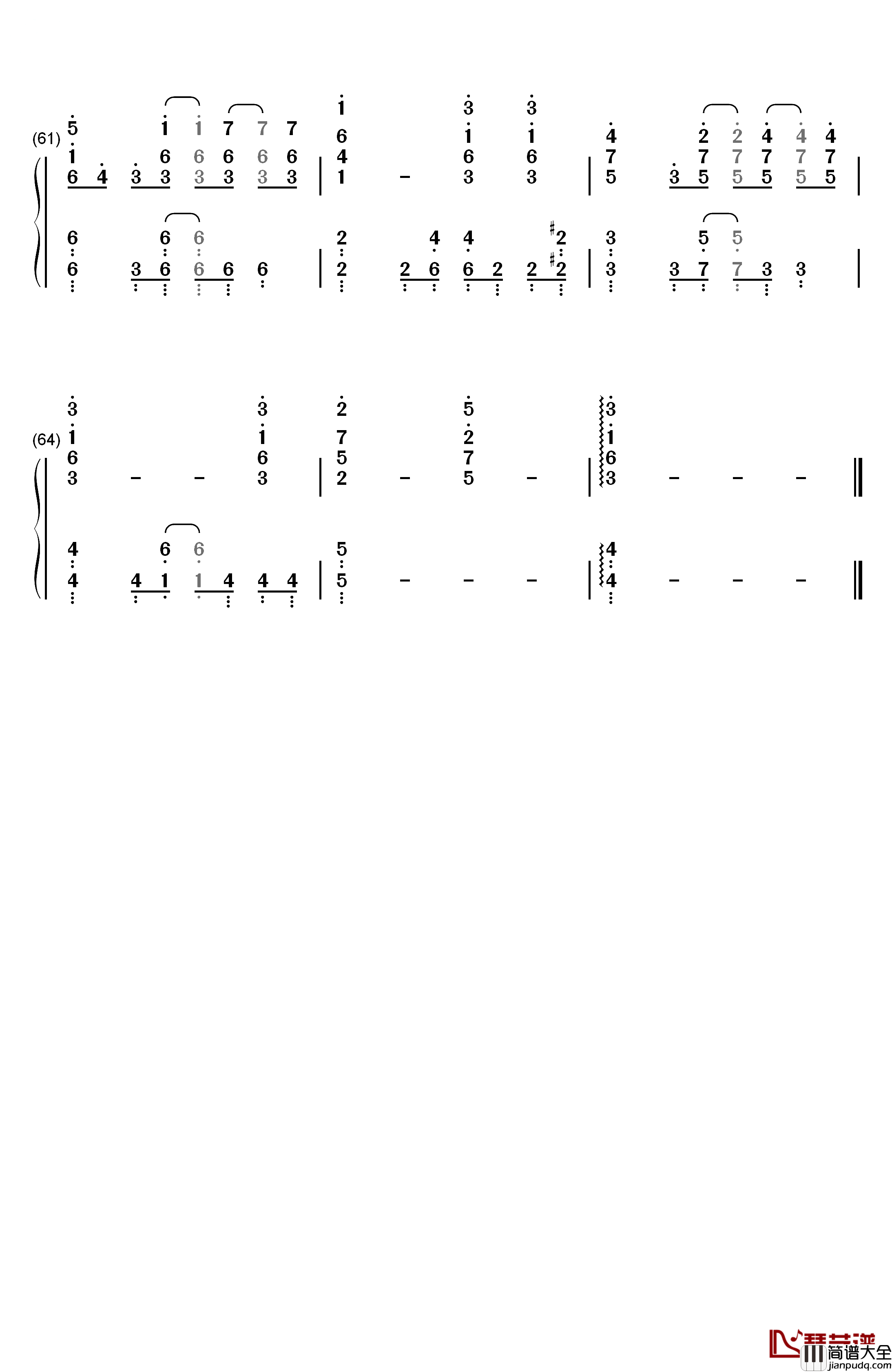 コネクト钢琴简谱_数字双手_ClariS