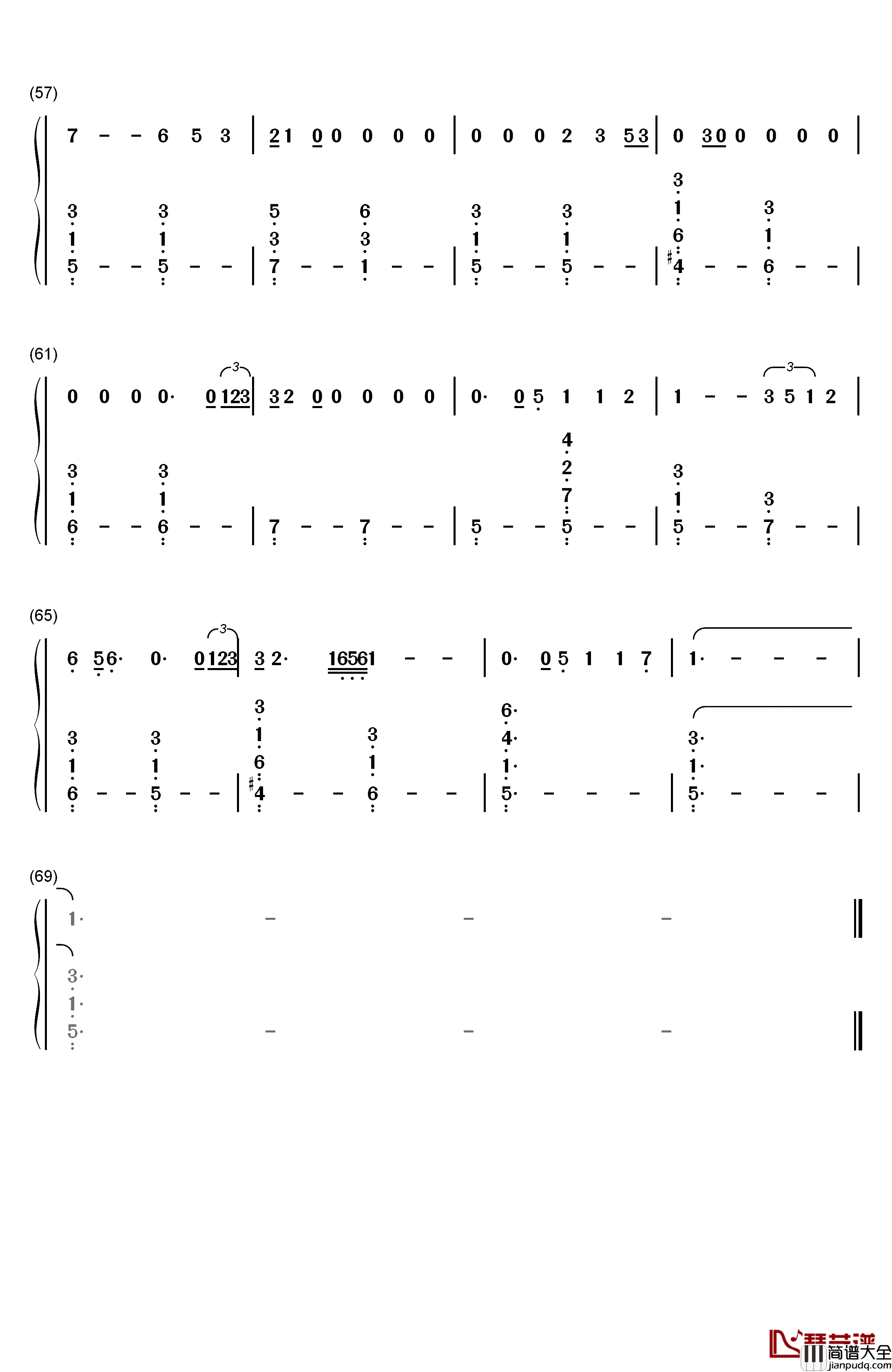 Sandcastles钢琴简谱_数字双手_Beyoncé