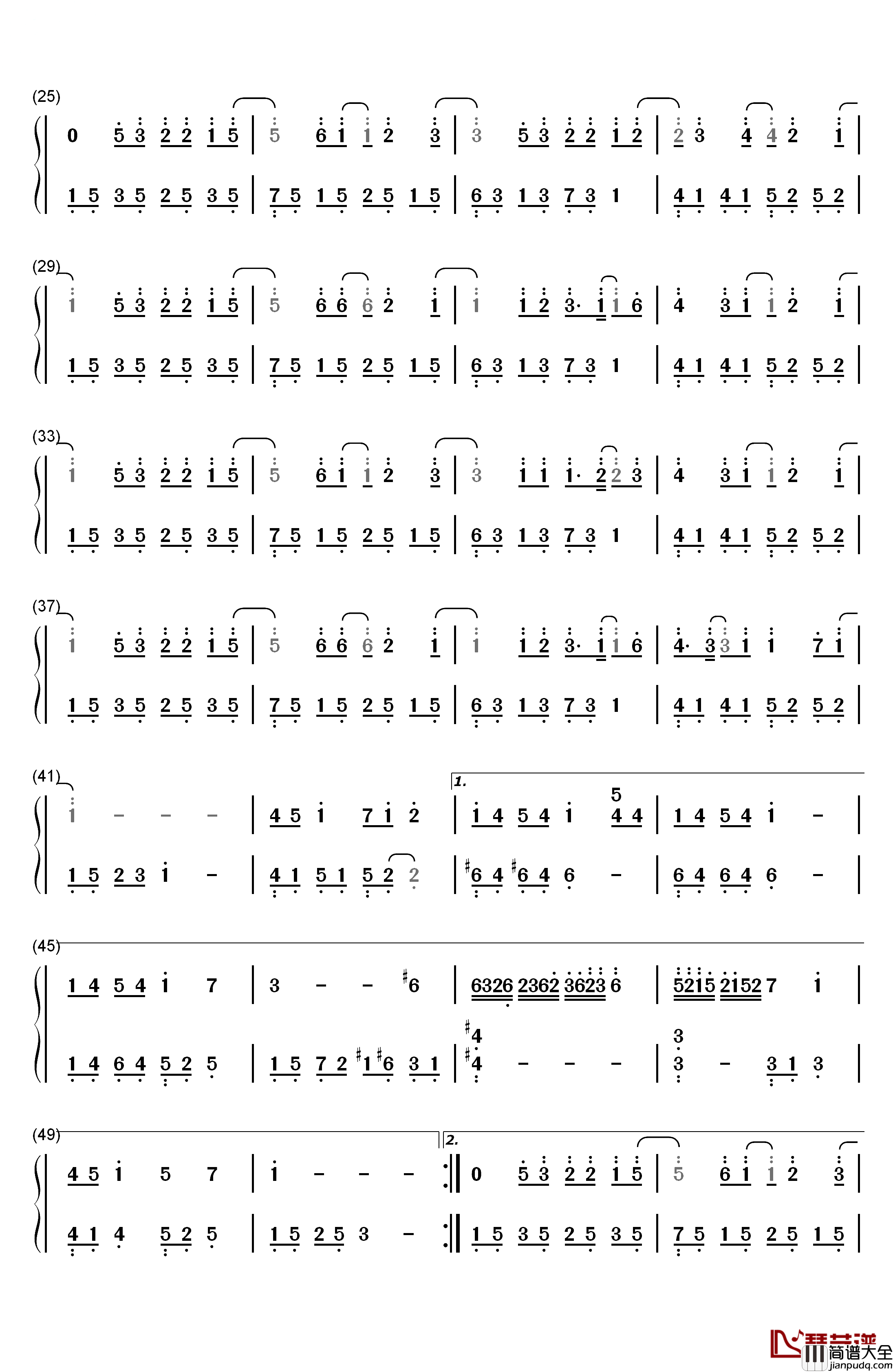 GoodBye_My_Love钢琴简谱_数字双手_何俊明