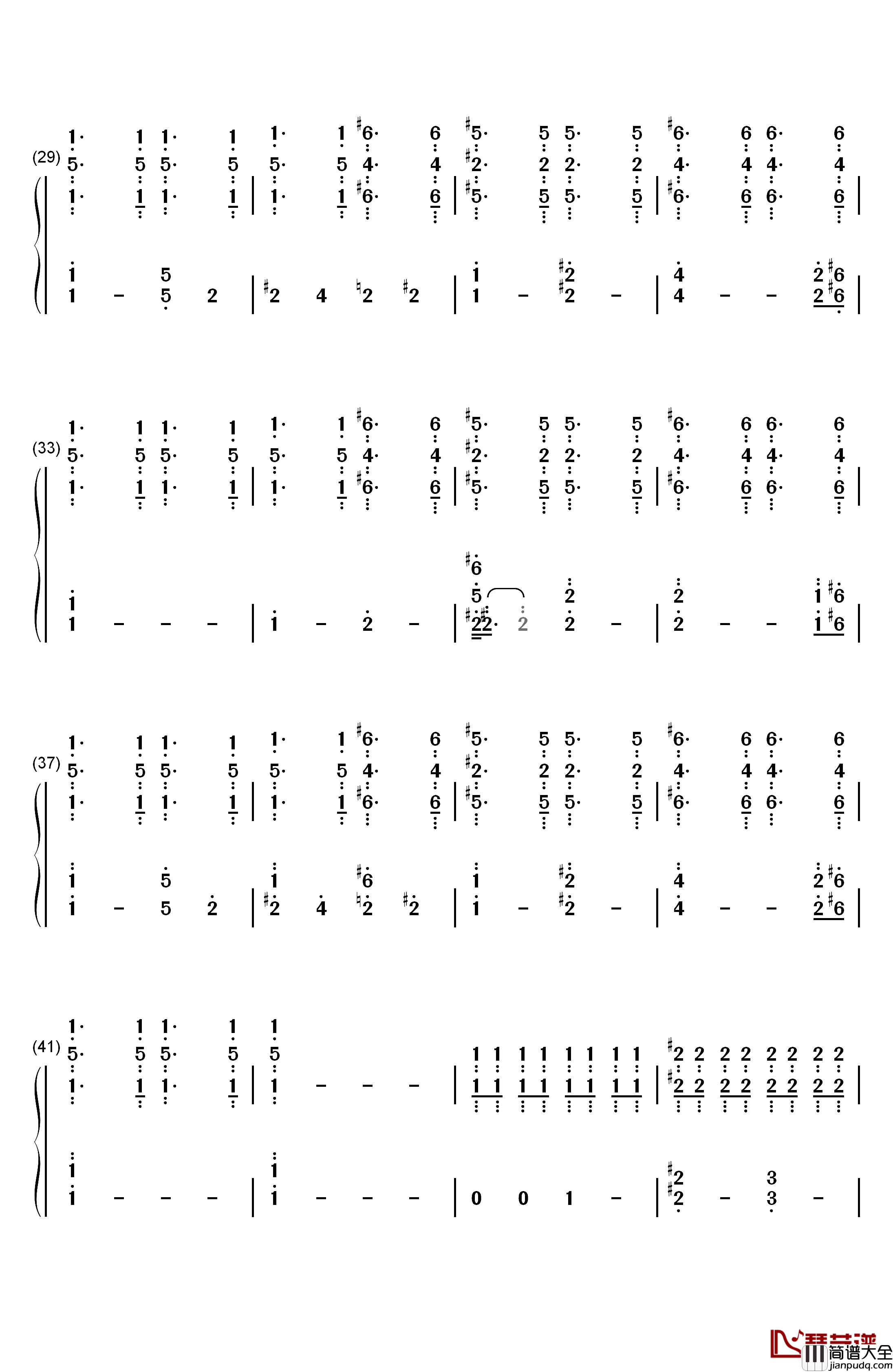 辐射4主题曲钢琴简谱_数字双手_Inon_Zur