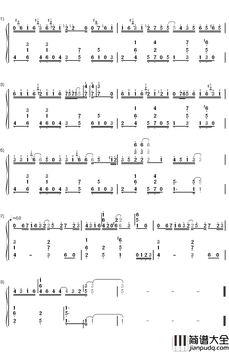 Say_You_Love_Me钢琴简谱_数字双手_Patti_Austin